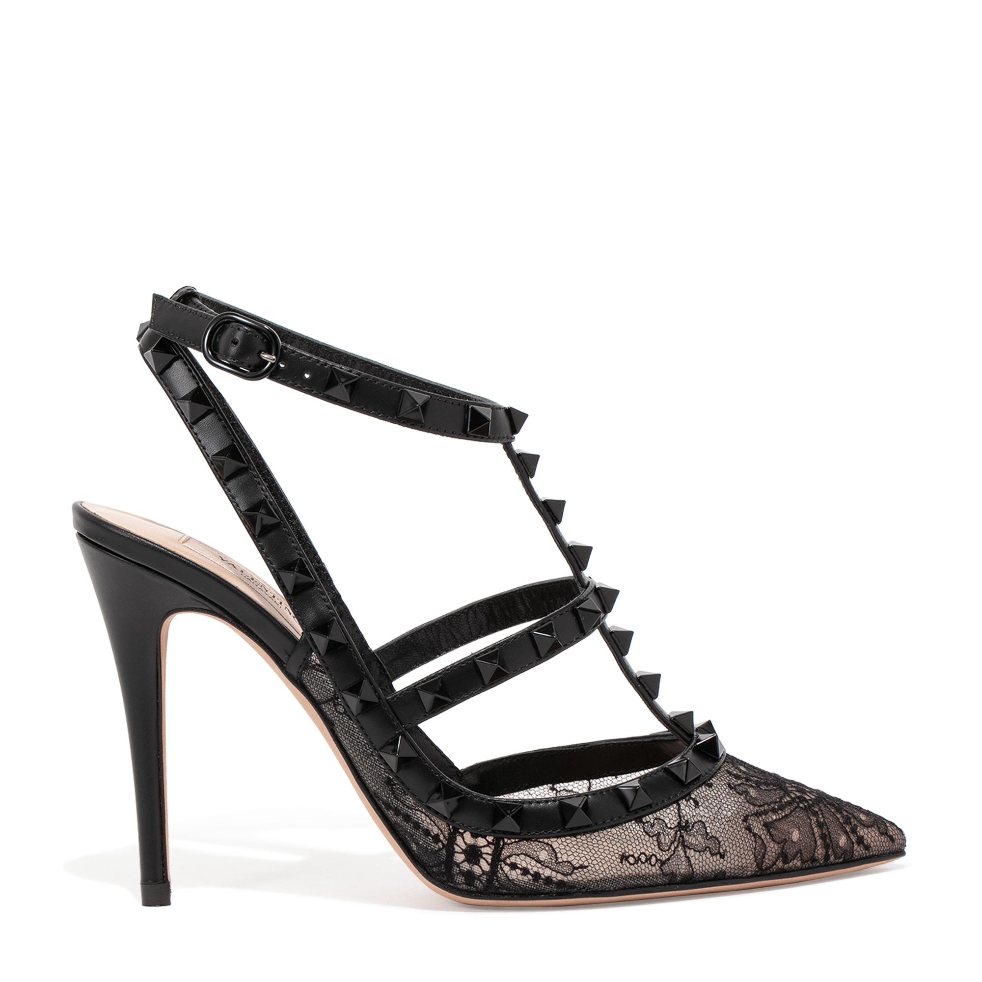 

Rockstud lace pumps, Black
