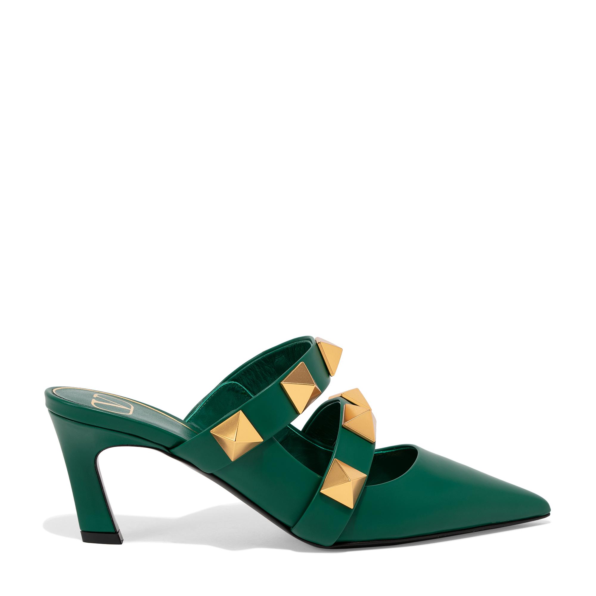 

Roman Stud mules, Green