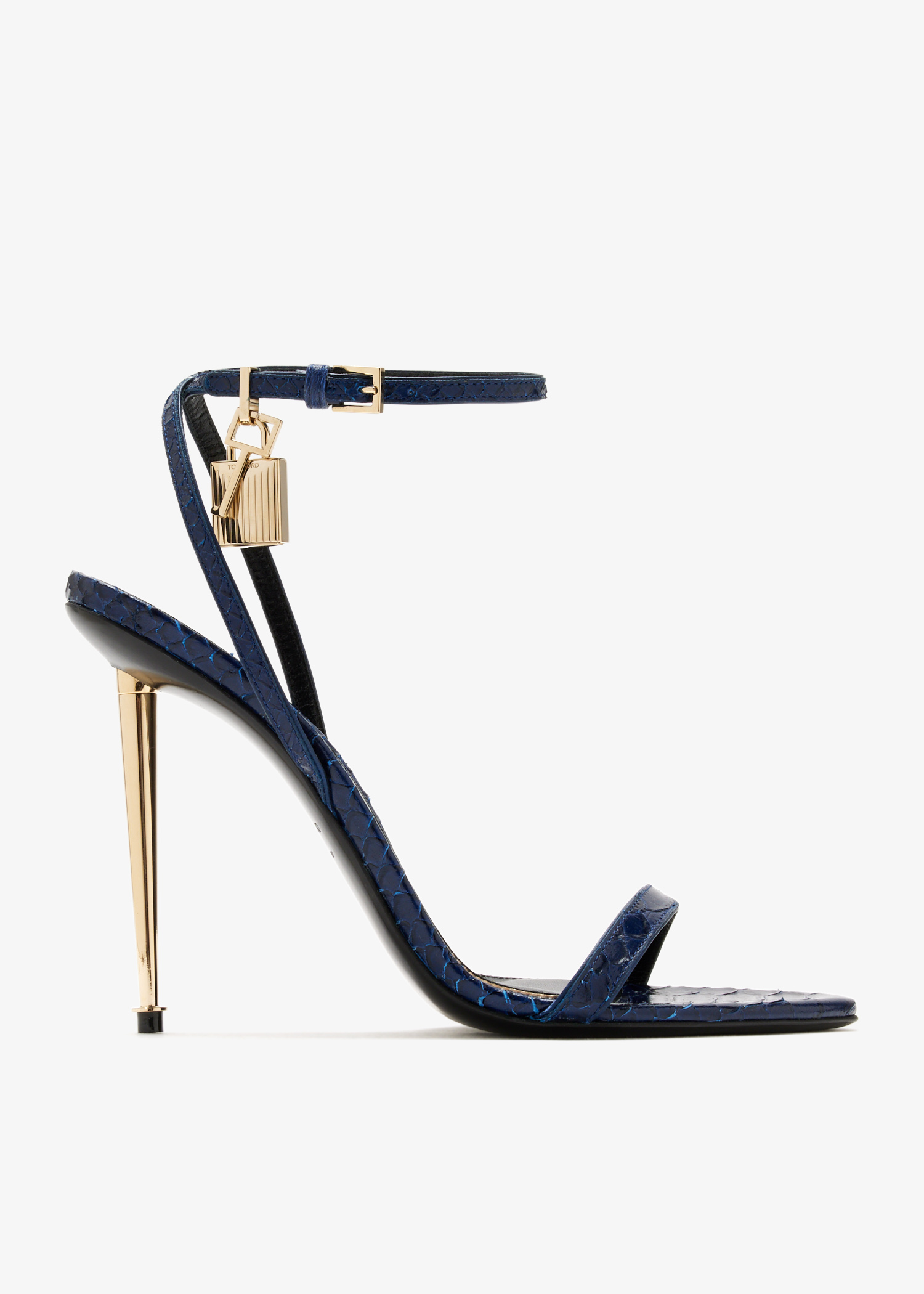 

Padlock naked sandals, Blue