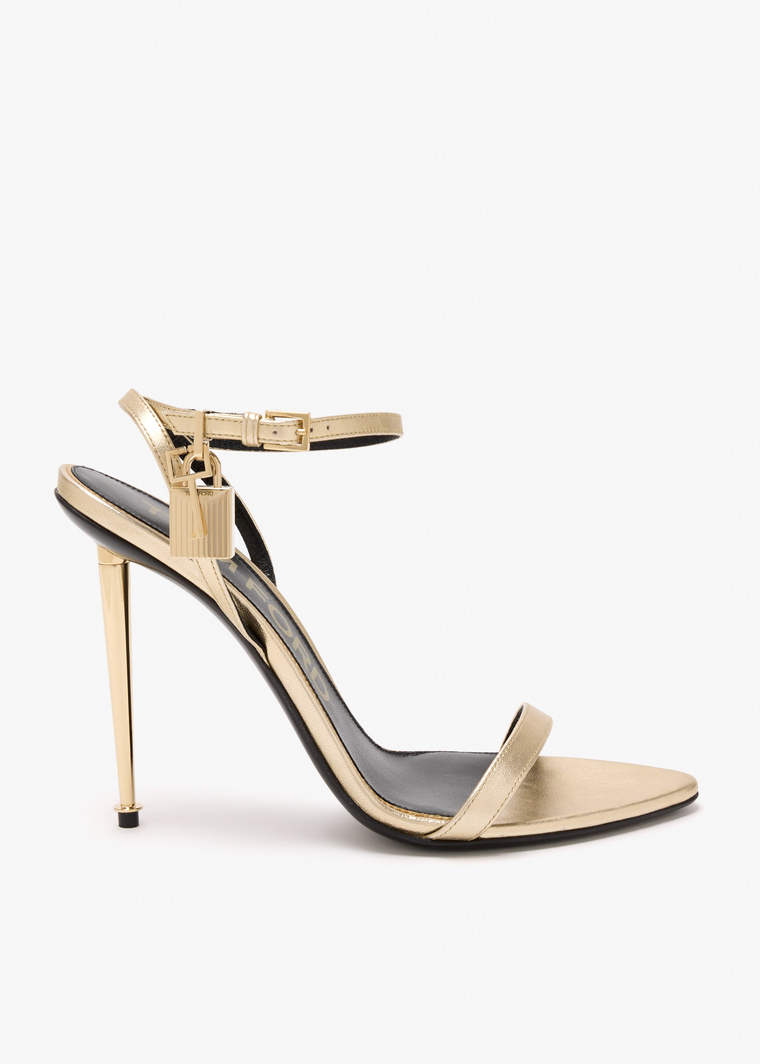 

Padlock naked sandals, Gold