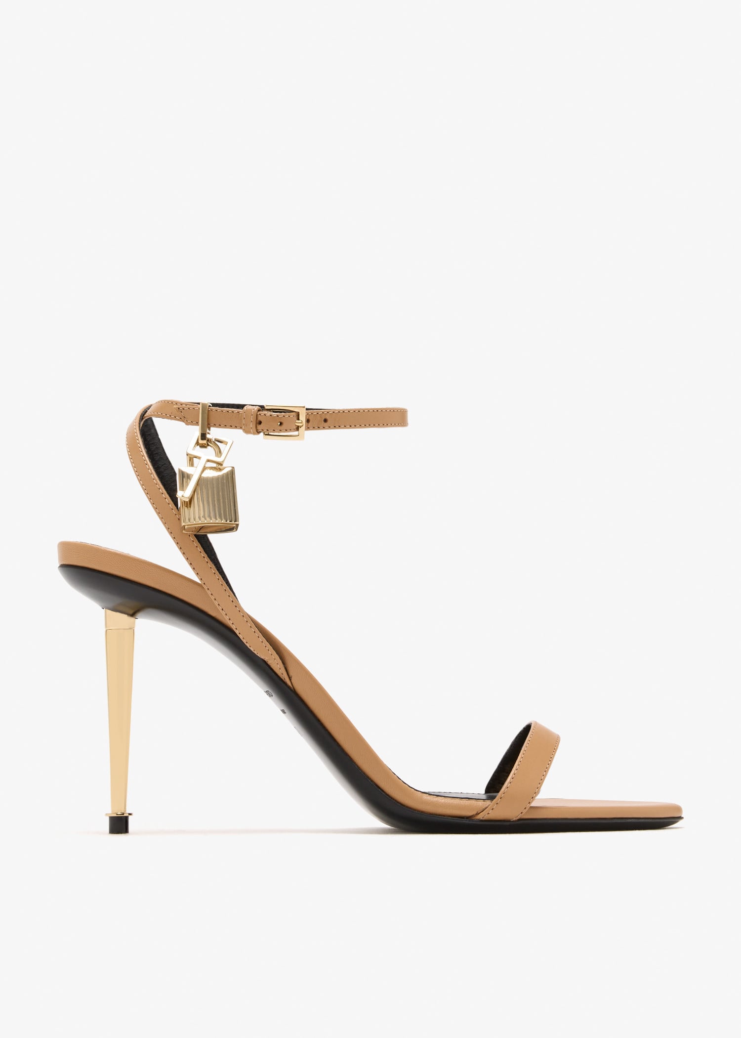 

Padlock naked sandals, Beige