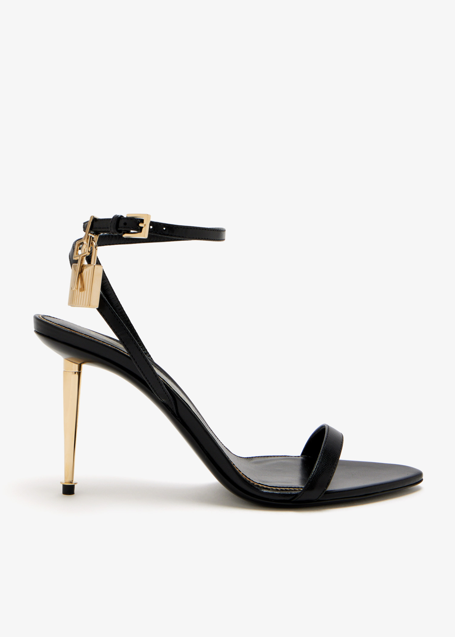 

Padlock naked sandals, Black