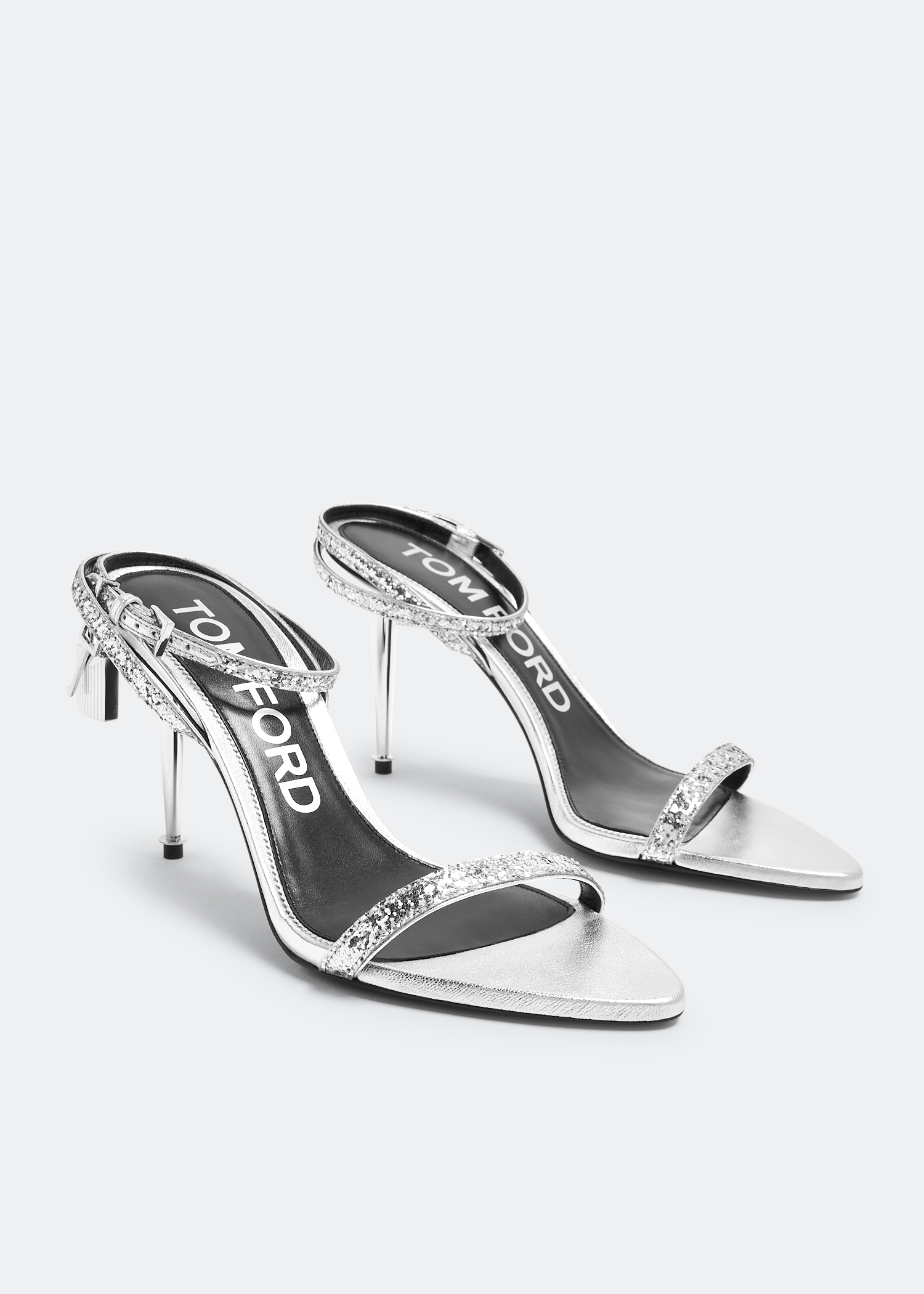 Tom Ford Padlock naked sandals for Women Silver in UAE Level Shoes