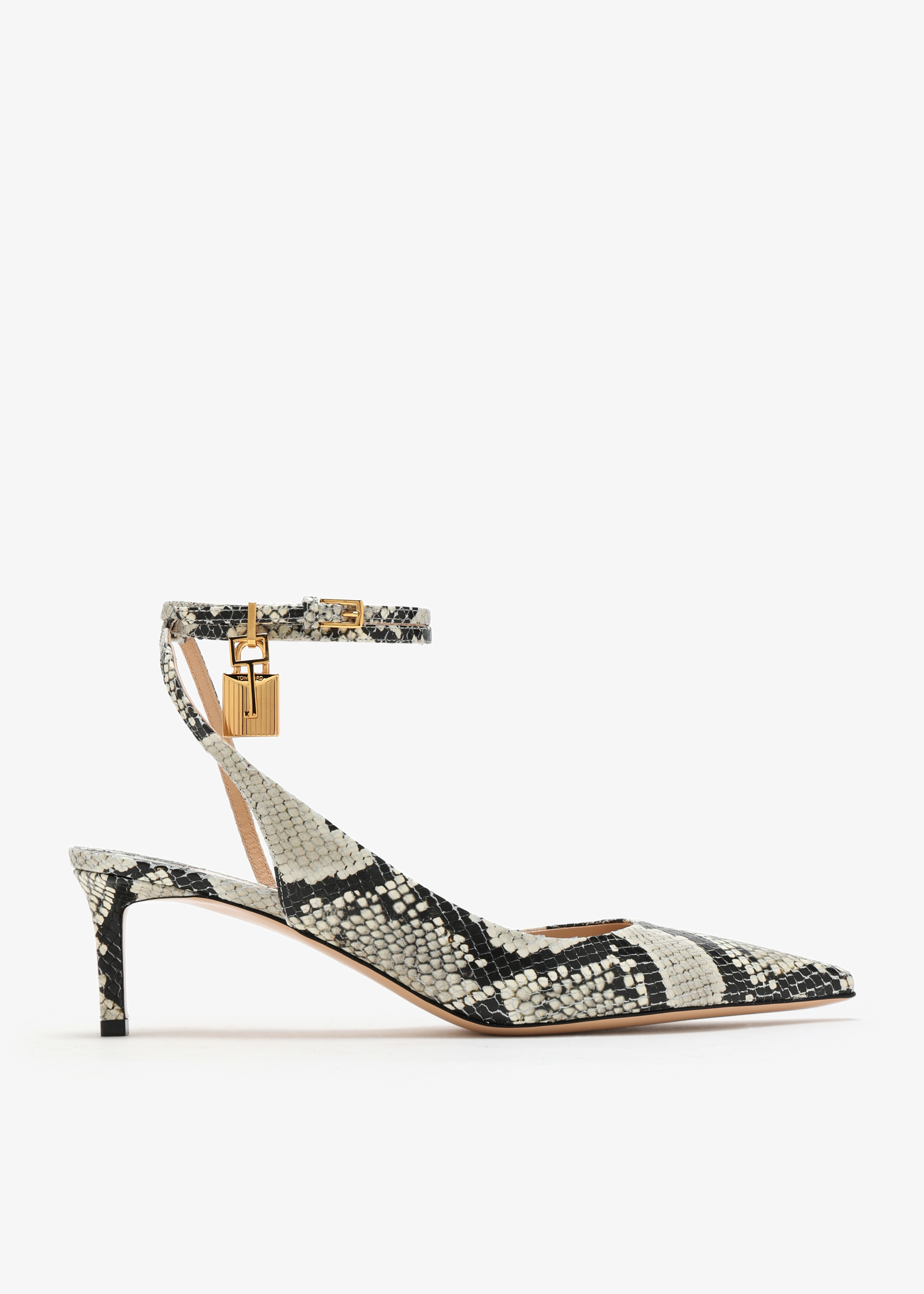 

Padlock slingback pumps, Animal printed
