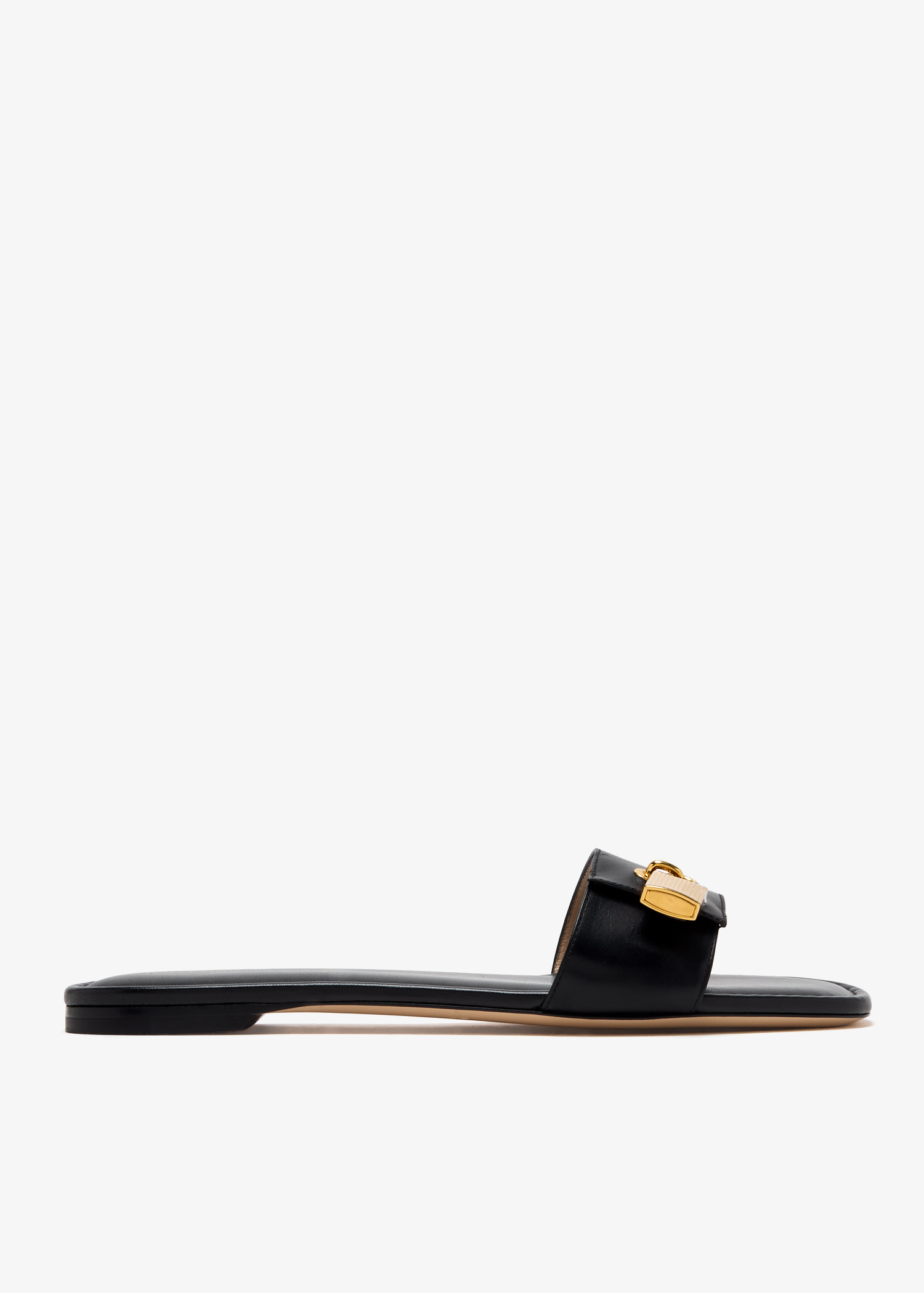 

Padlock slide sandals, Black
