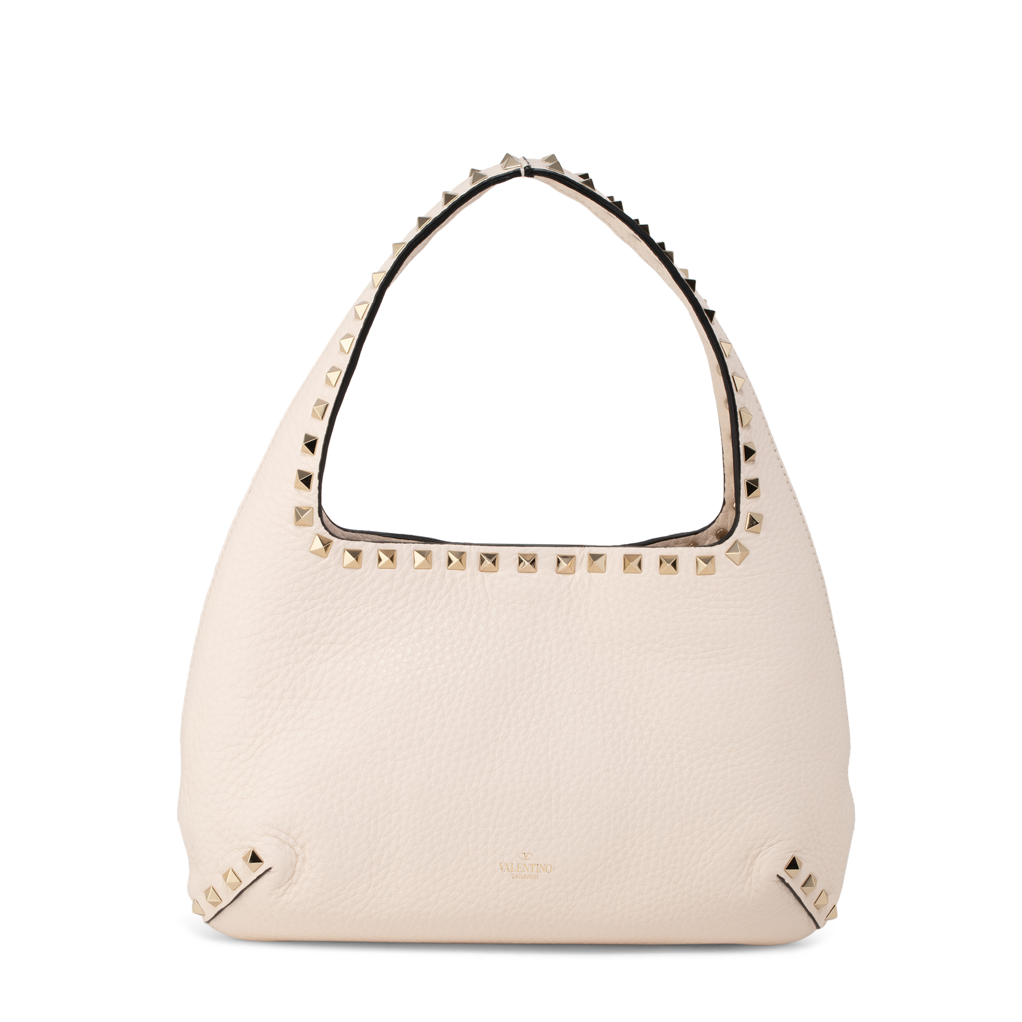 

Rockstud small hobo bag, White