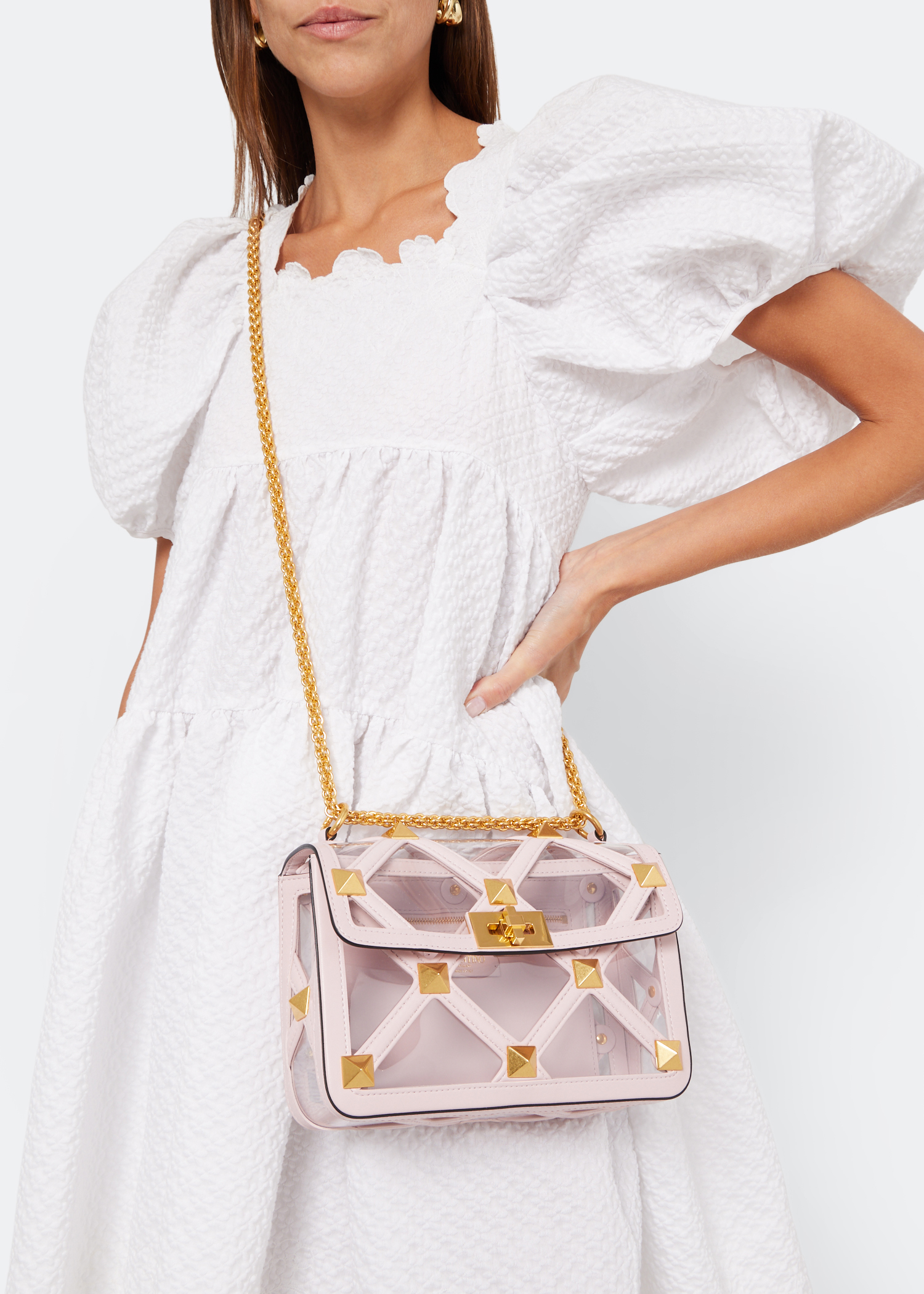 

Roman Stud medium shoulder bag, Pink