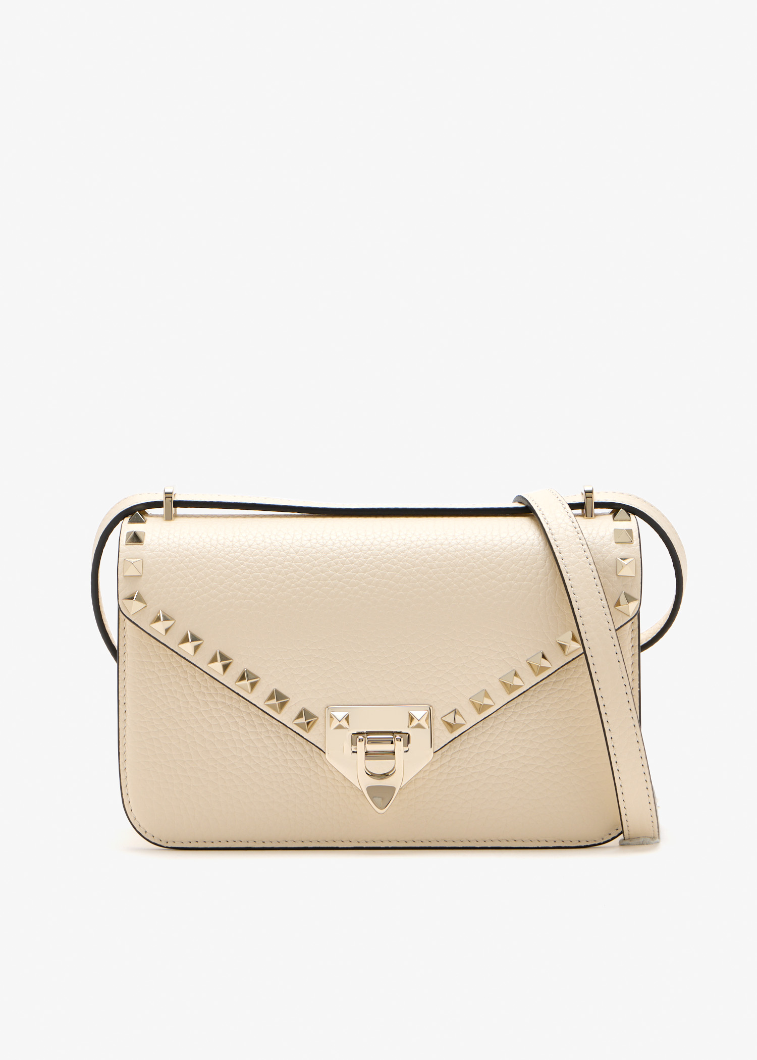 

Rockstud small crossbody bag, Cream