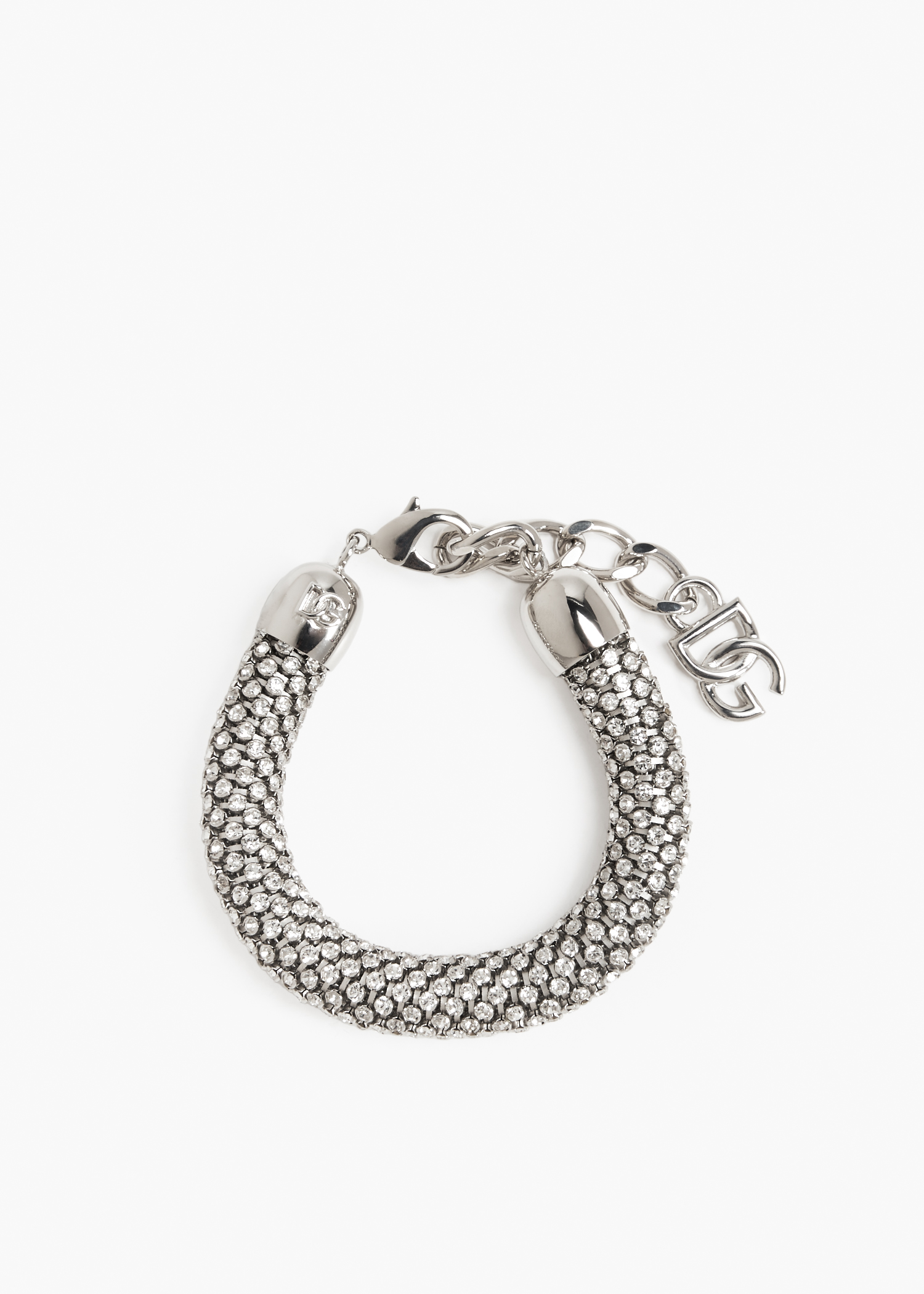 

Rhinestone tubular bracelet, Silver