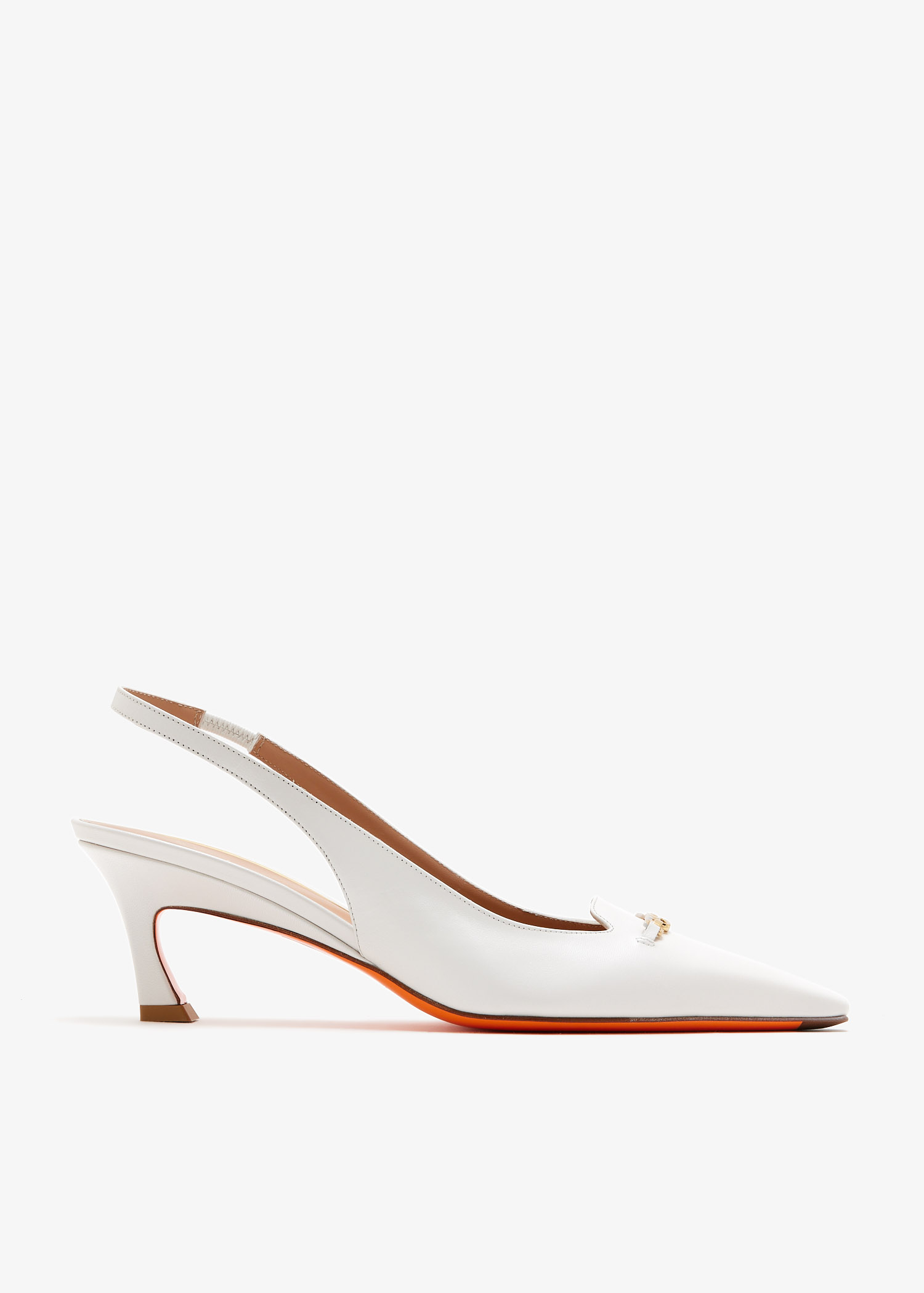 

Leather slingback pumps, White