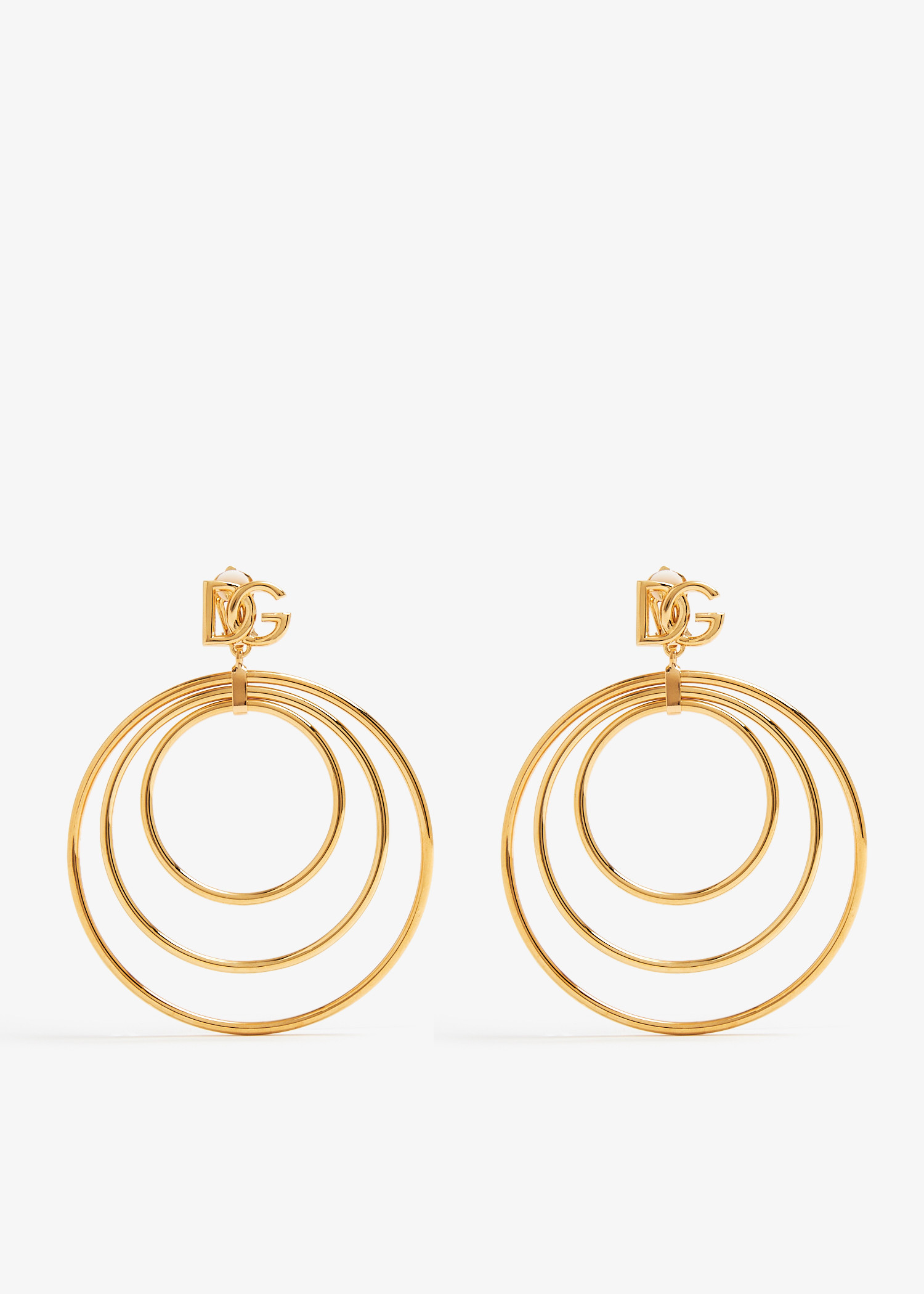 

DG logo multi-hoop earrings, Gold