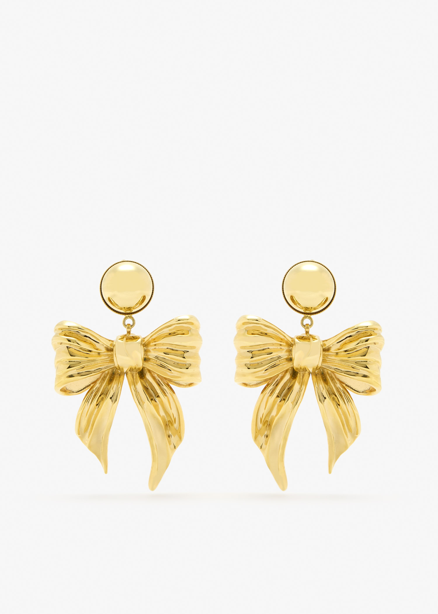 

Bow drop earrings, Gold