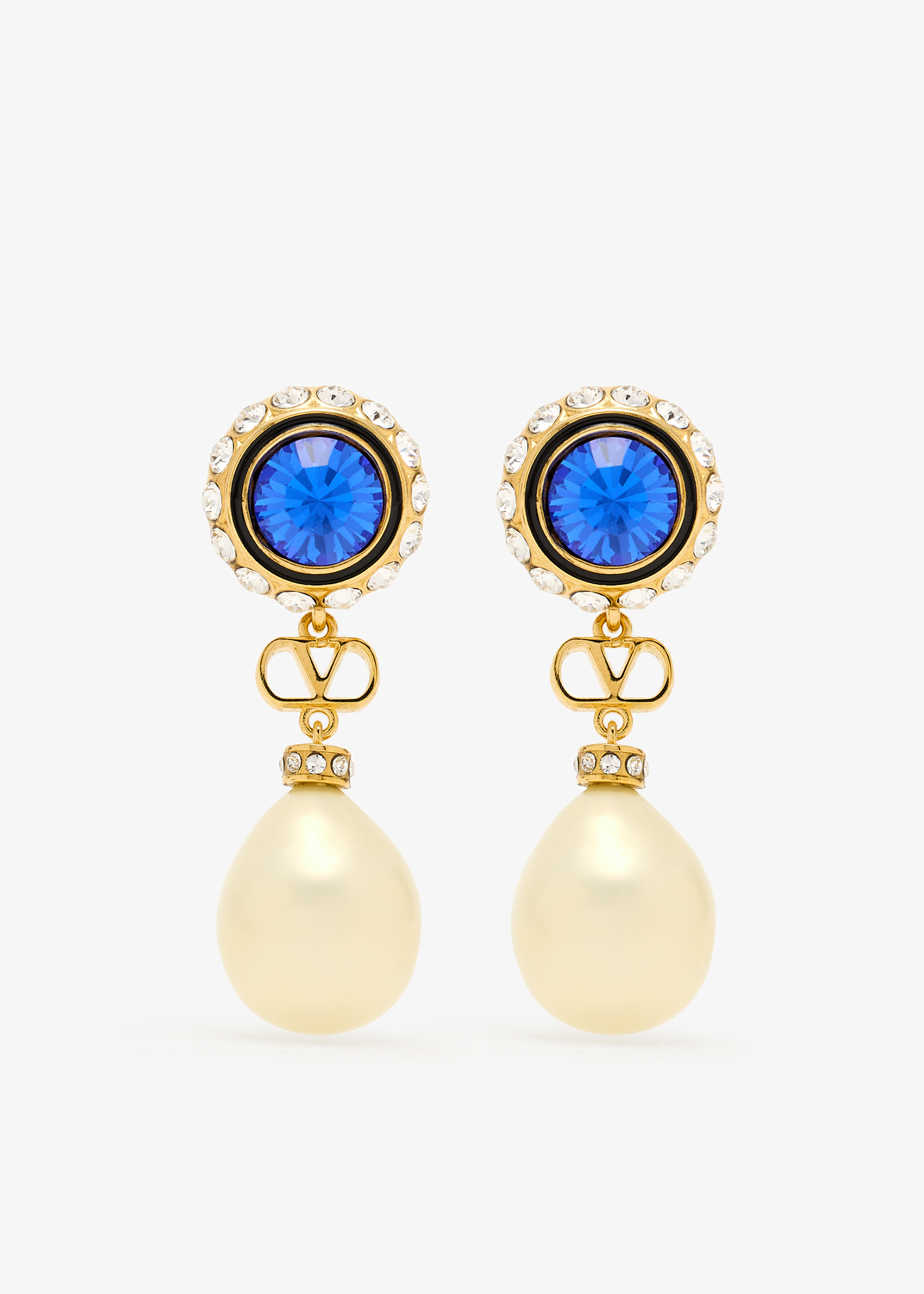 

VLogo Signature pearl earrings, Gold