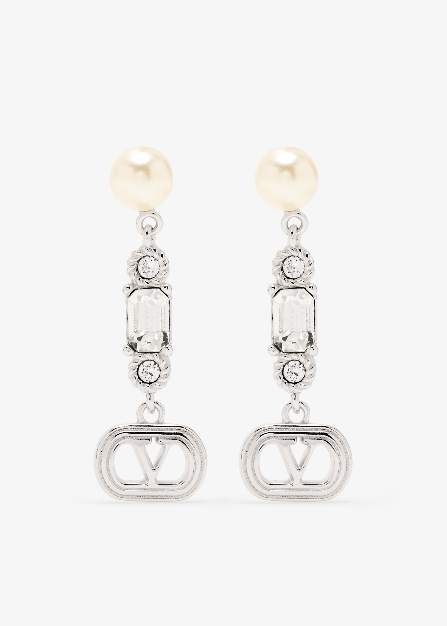 

Ovalette earrings, Silver