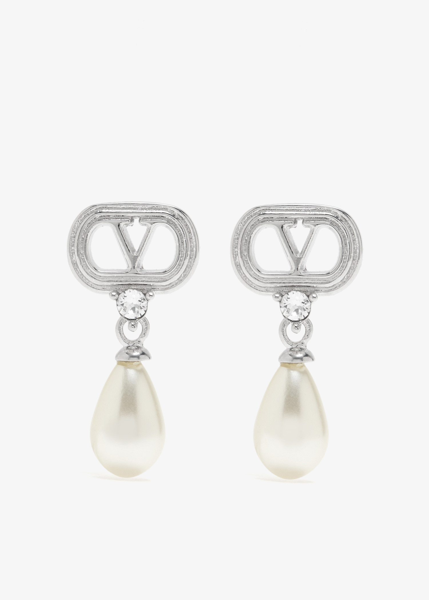 

Ovalette earrings, Silver