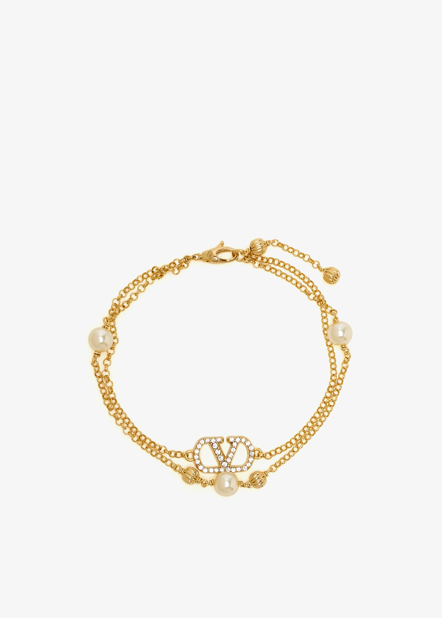 

VLogo Signature strass bracelet, Gold