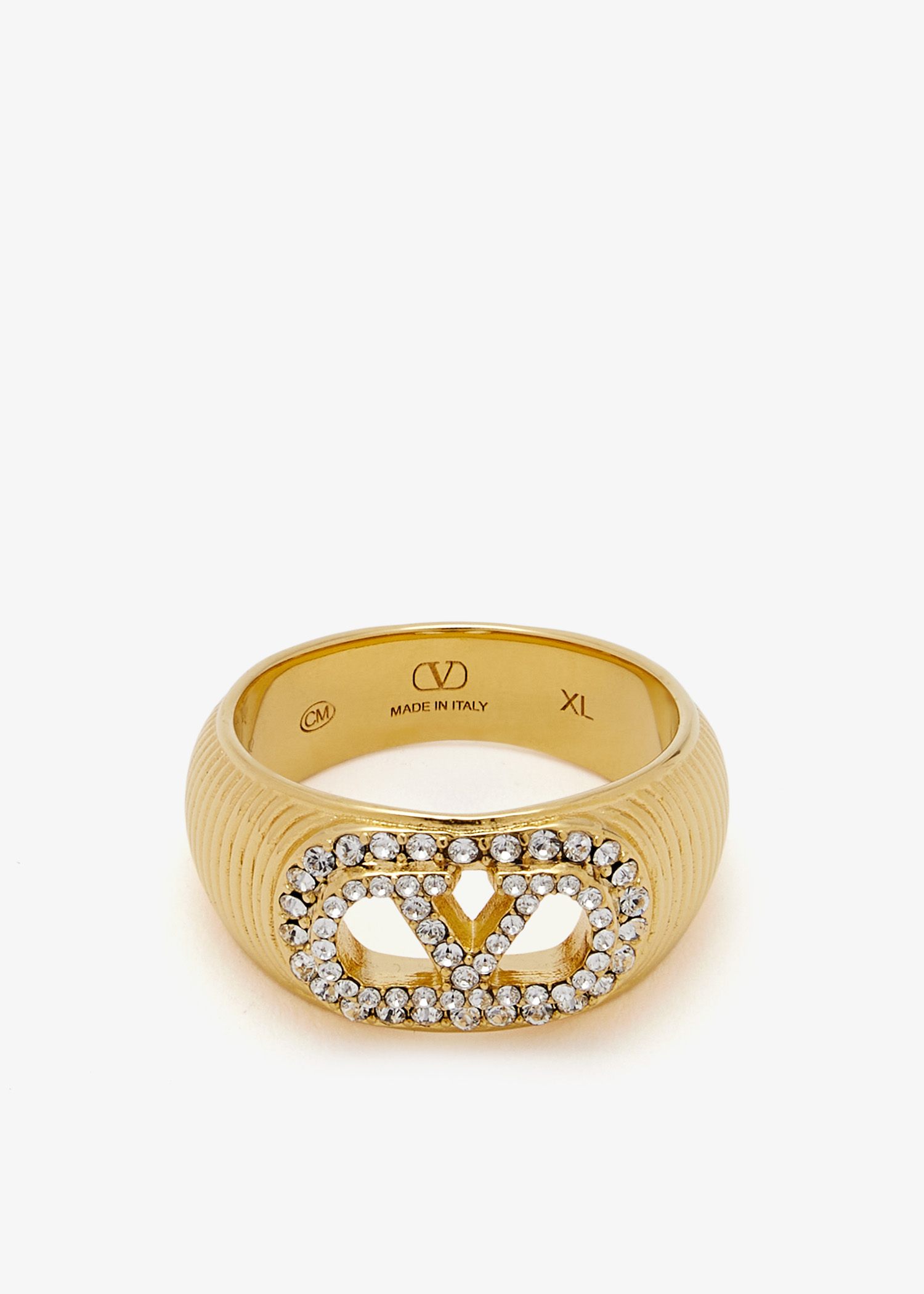 

VLogo signature strass ring, Gold