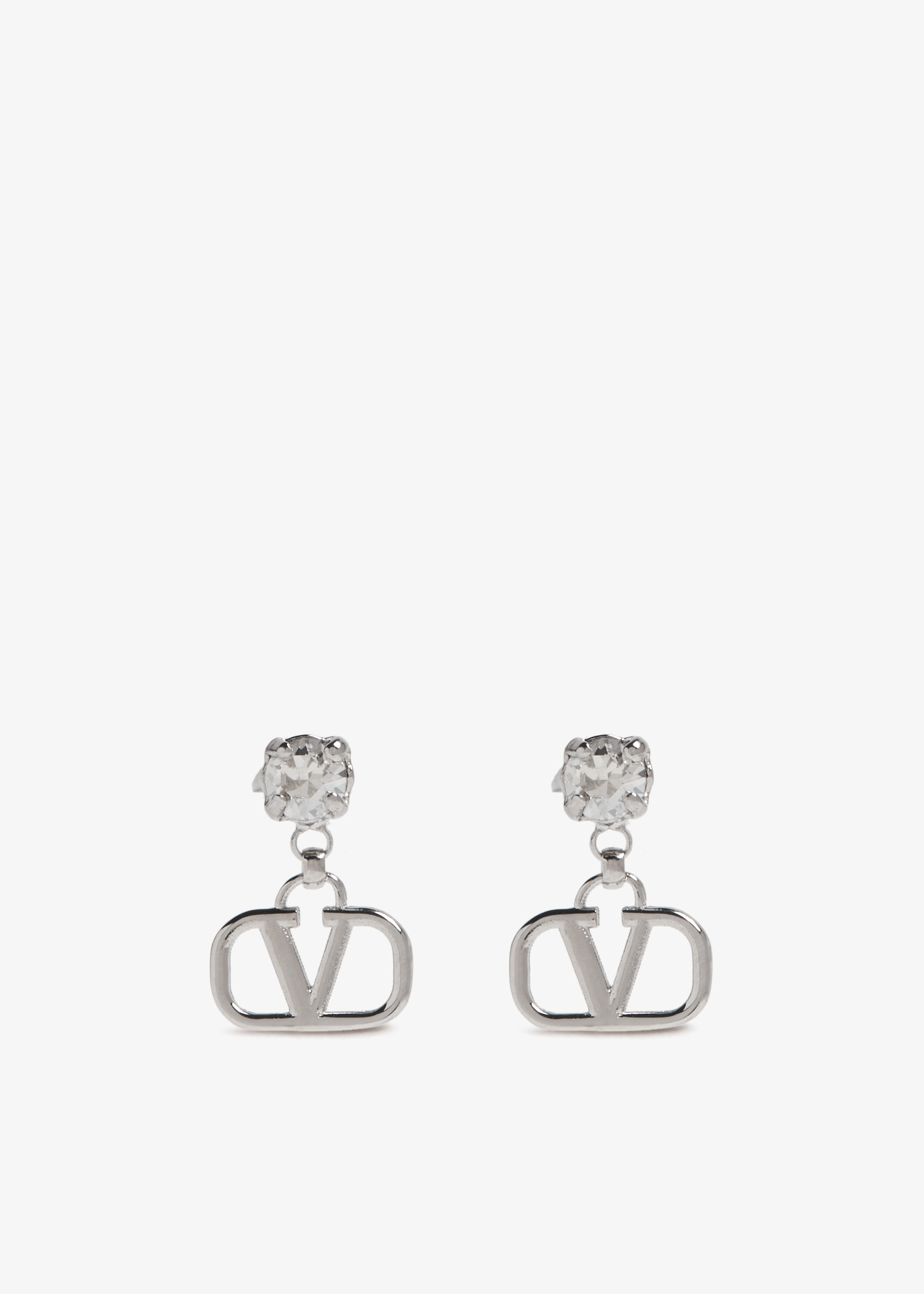 

VLogo Signature strass earrings, Silver