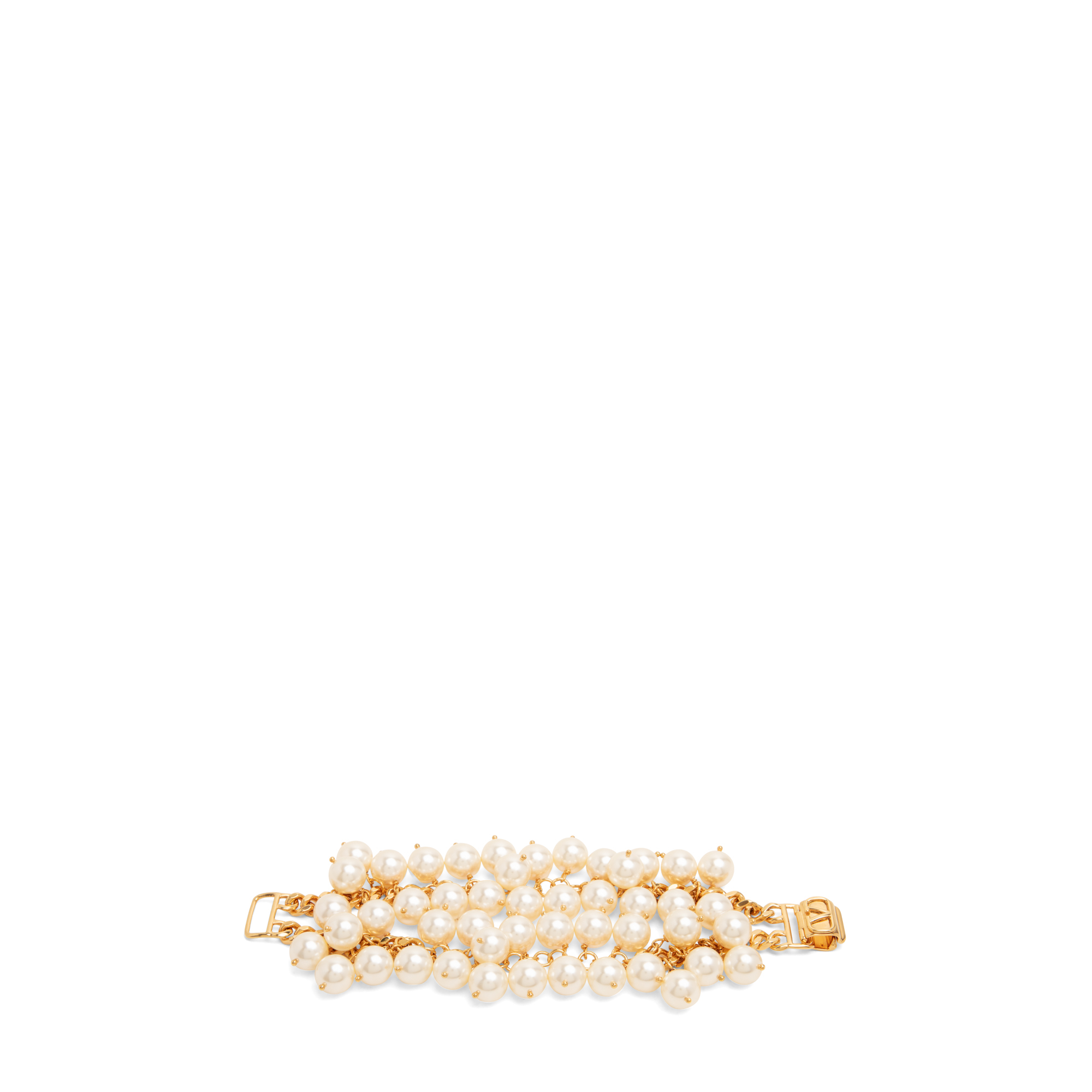 

VLogo Signature pearl bracelet, Gold