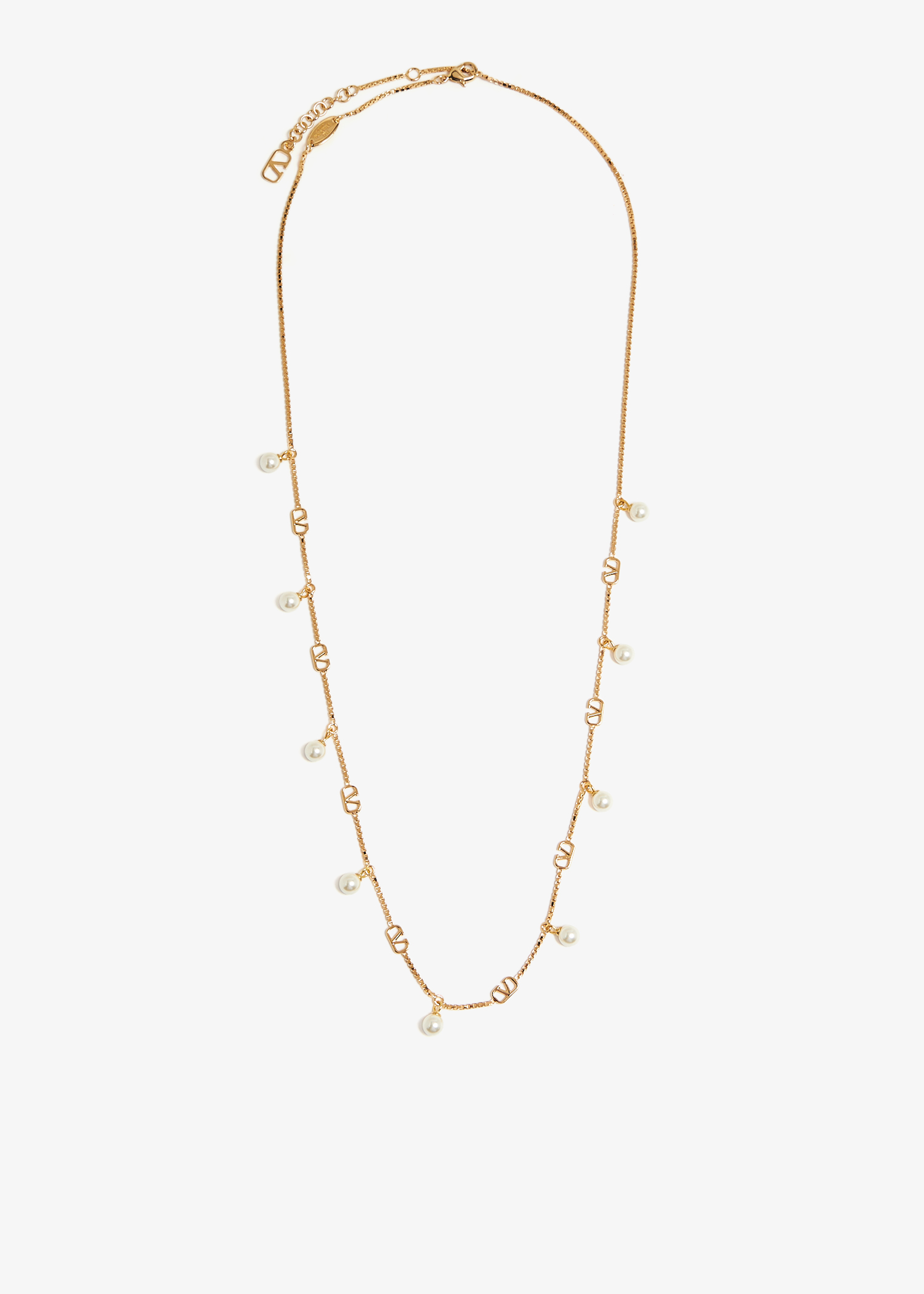 

VLogo Signature pearl necklace, Gold