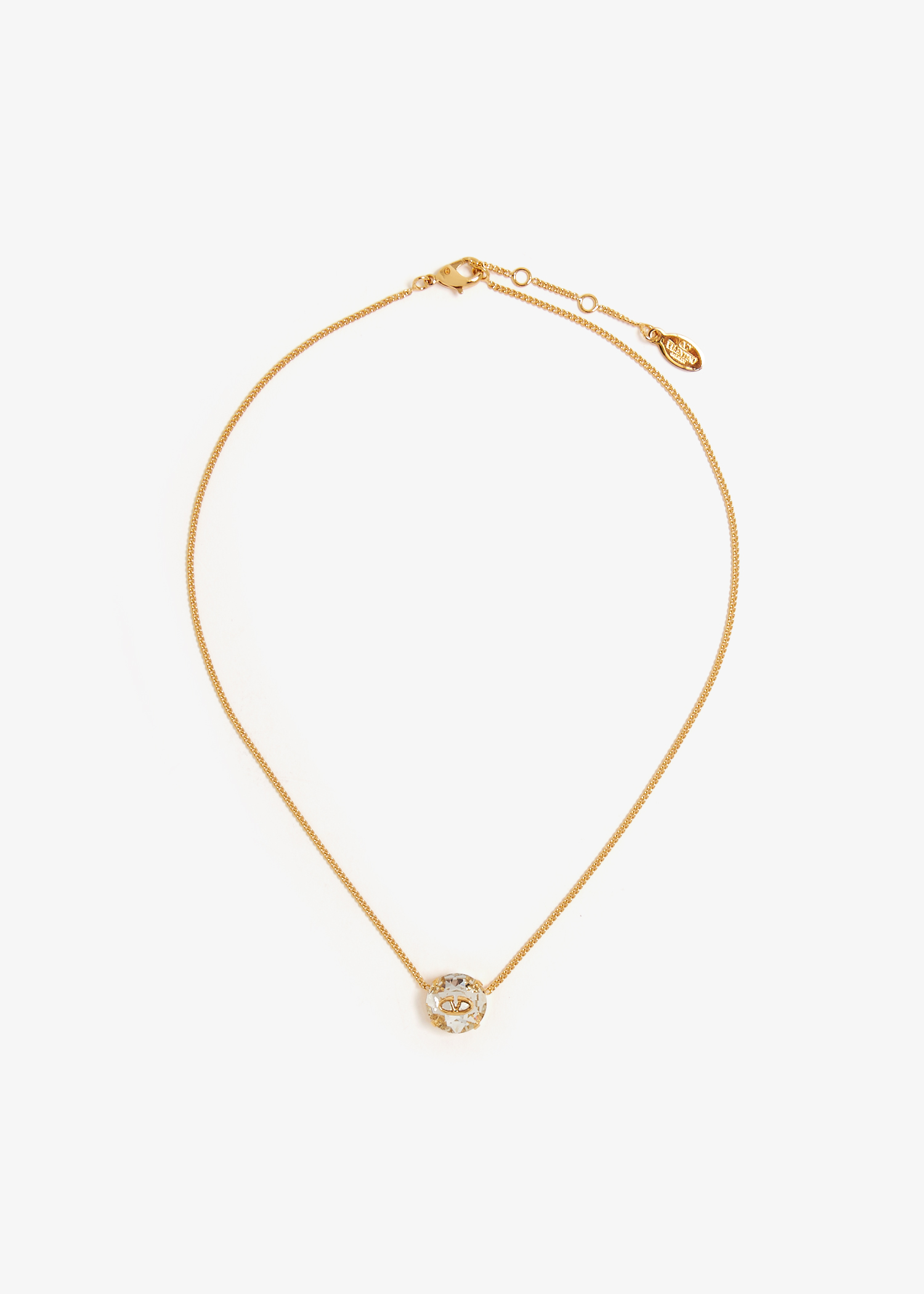 

The Bold Edition VLogo crystal necklace, Gold
