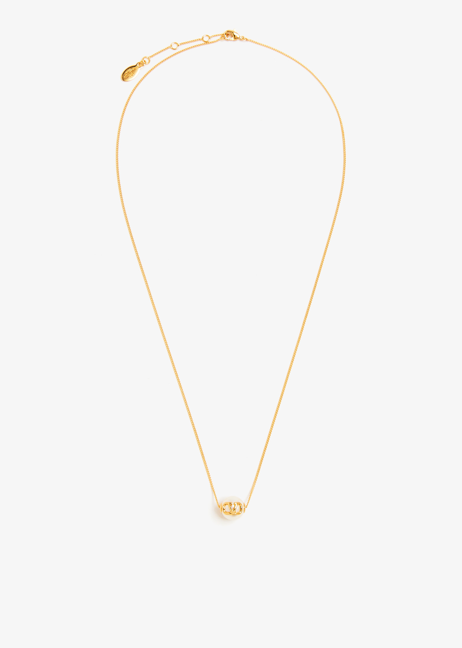 

VLogo Signature pearl necklace, Gold