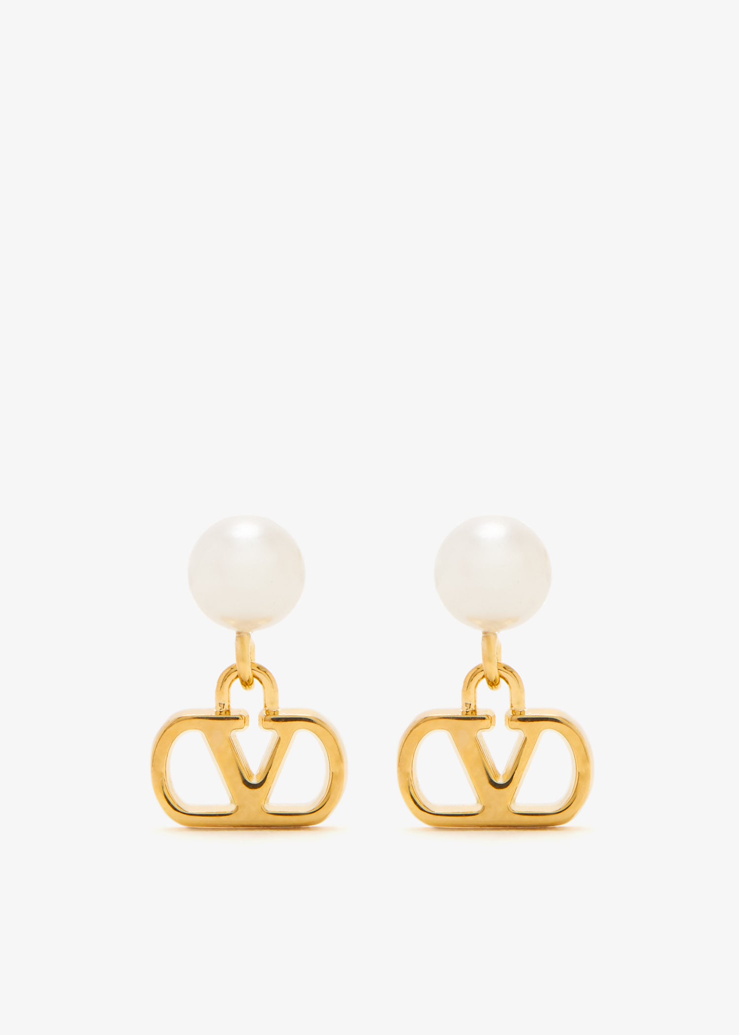 

VLogo Signature Pearl earrings, Gold