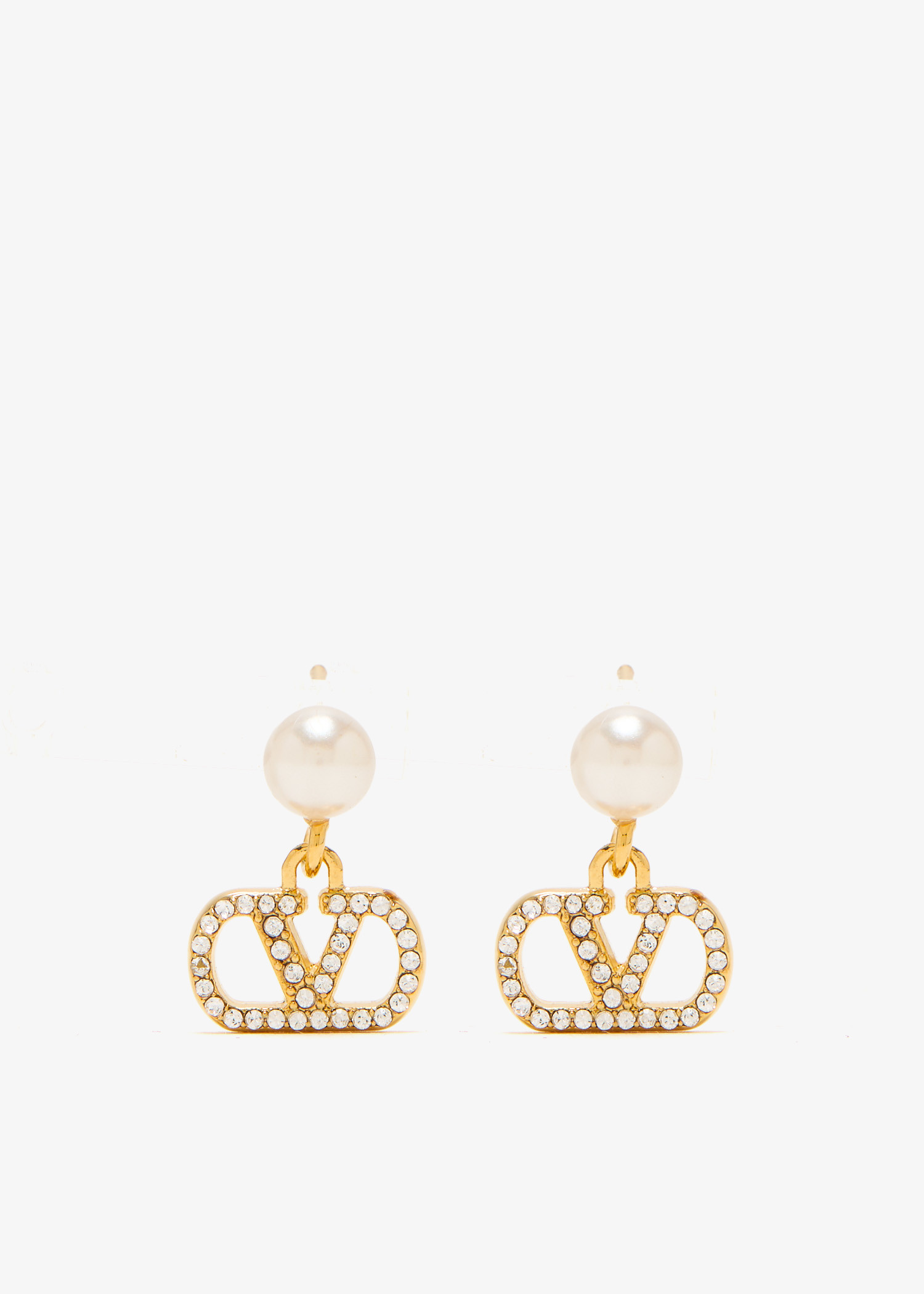 

VLogo Signature pearl earrings, Gold