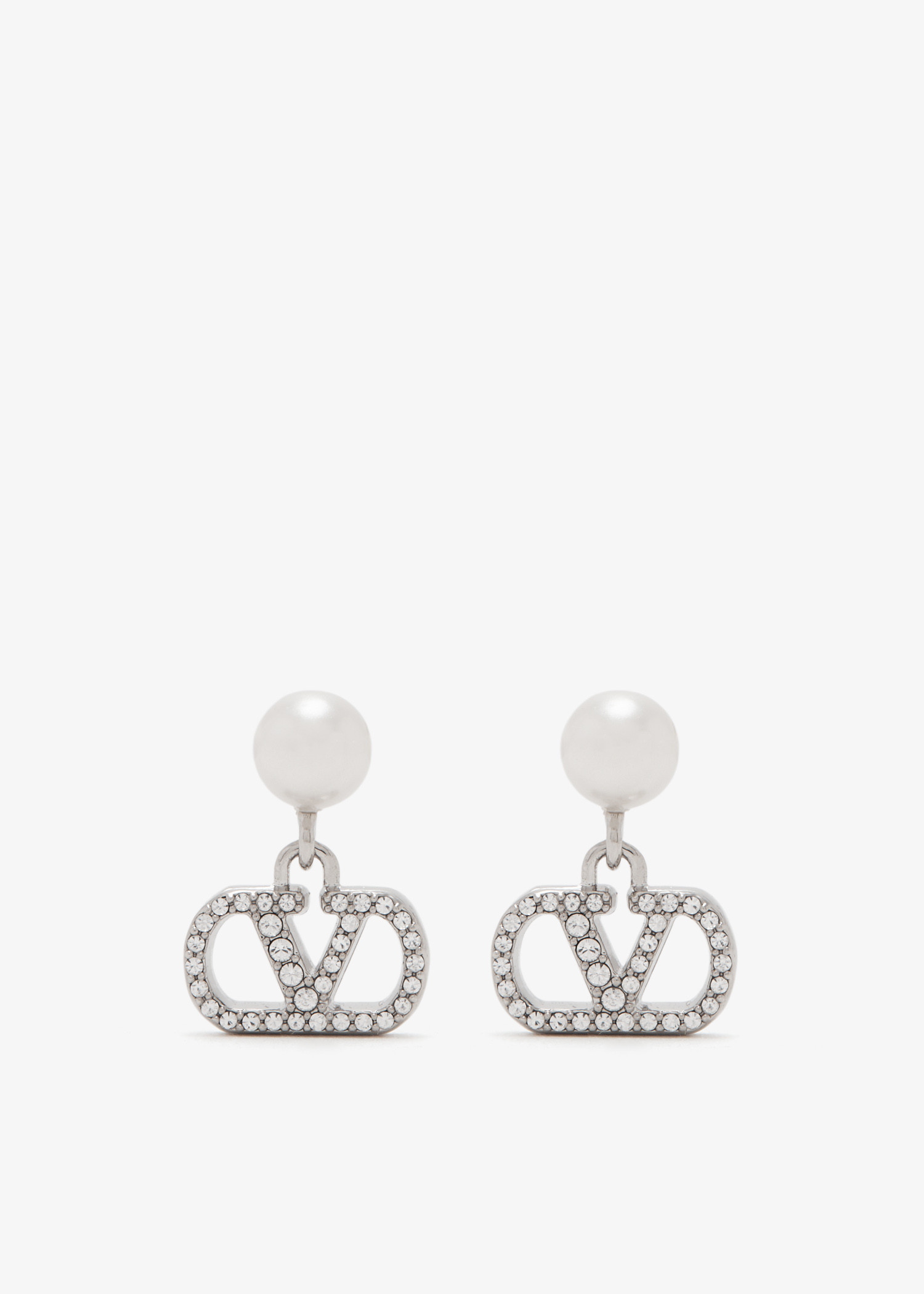 

VLogo Signature Pearl earrings, Silver