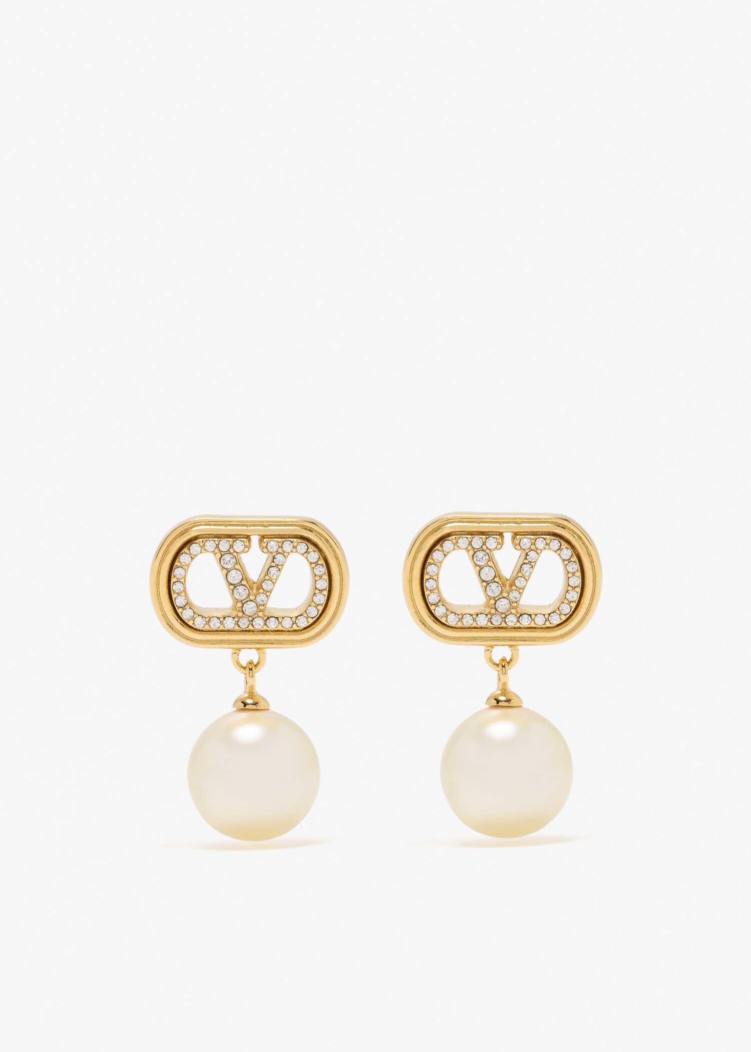 

Ovalette pearl earrings, Gold