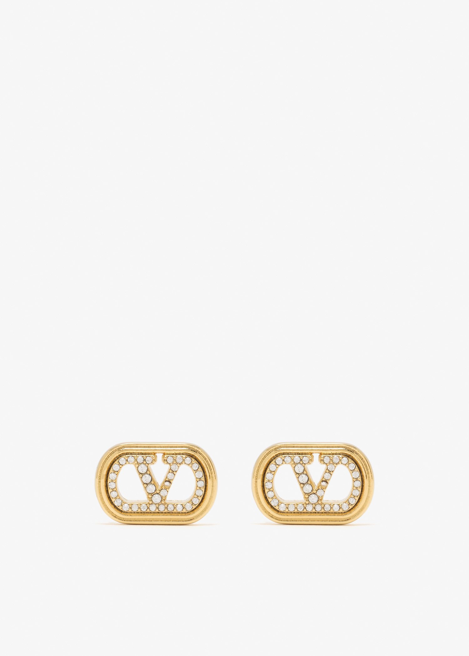 

Ovalette crystal-embellished earrings, Gold