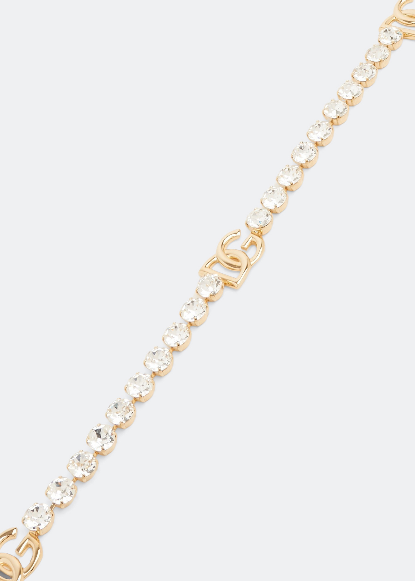 

DG logo rhinestoned necklace, Gold