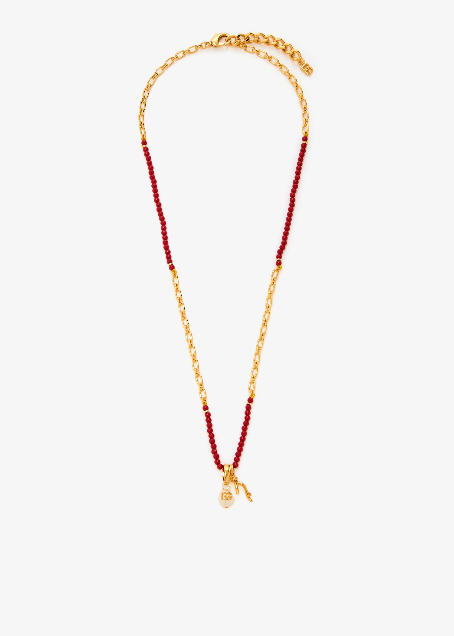 

Coral charm necklace, Gold