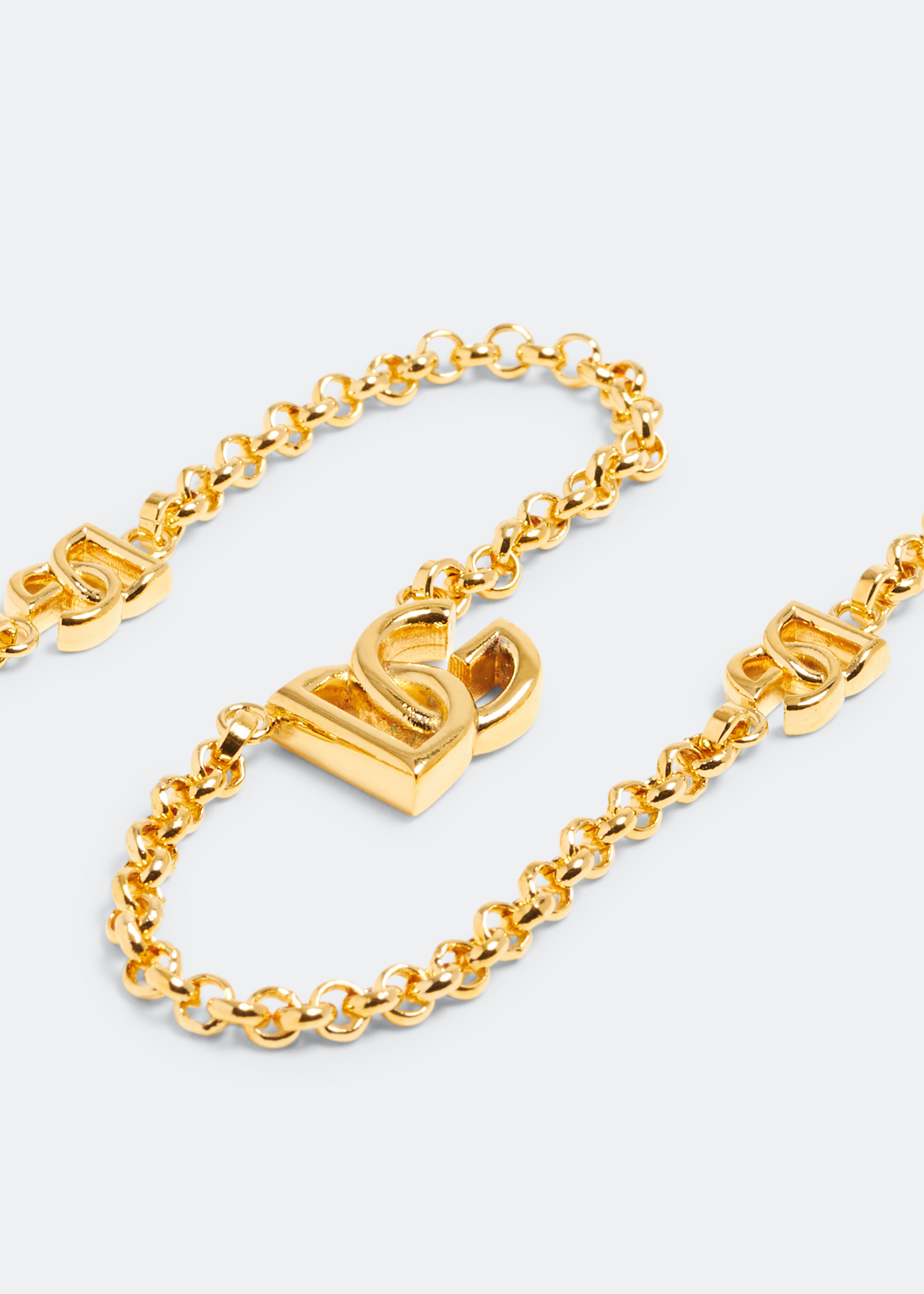 

DG logo fine chain choker, Gold