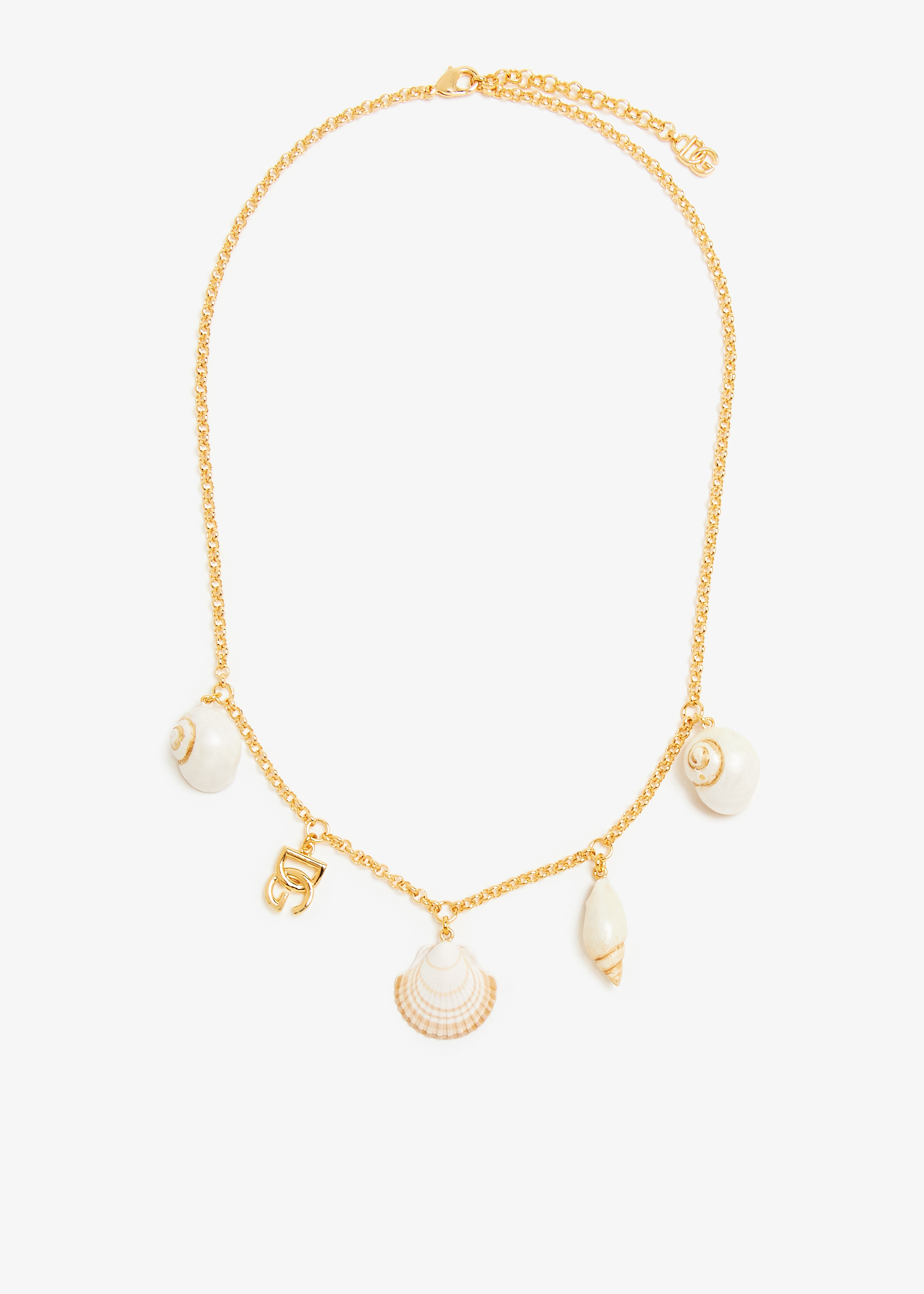 

DG logo shell charm necklace, Gold