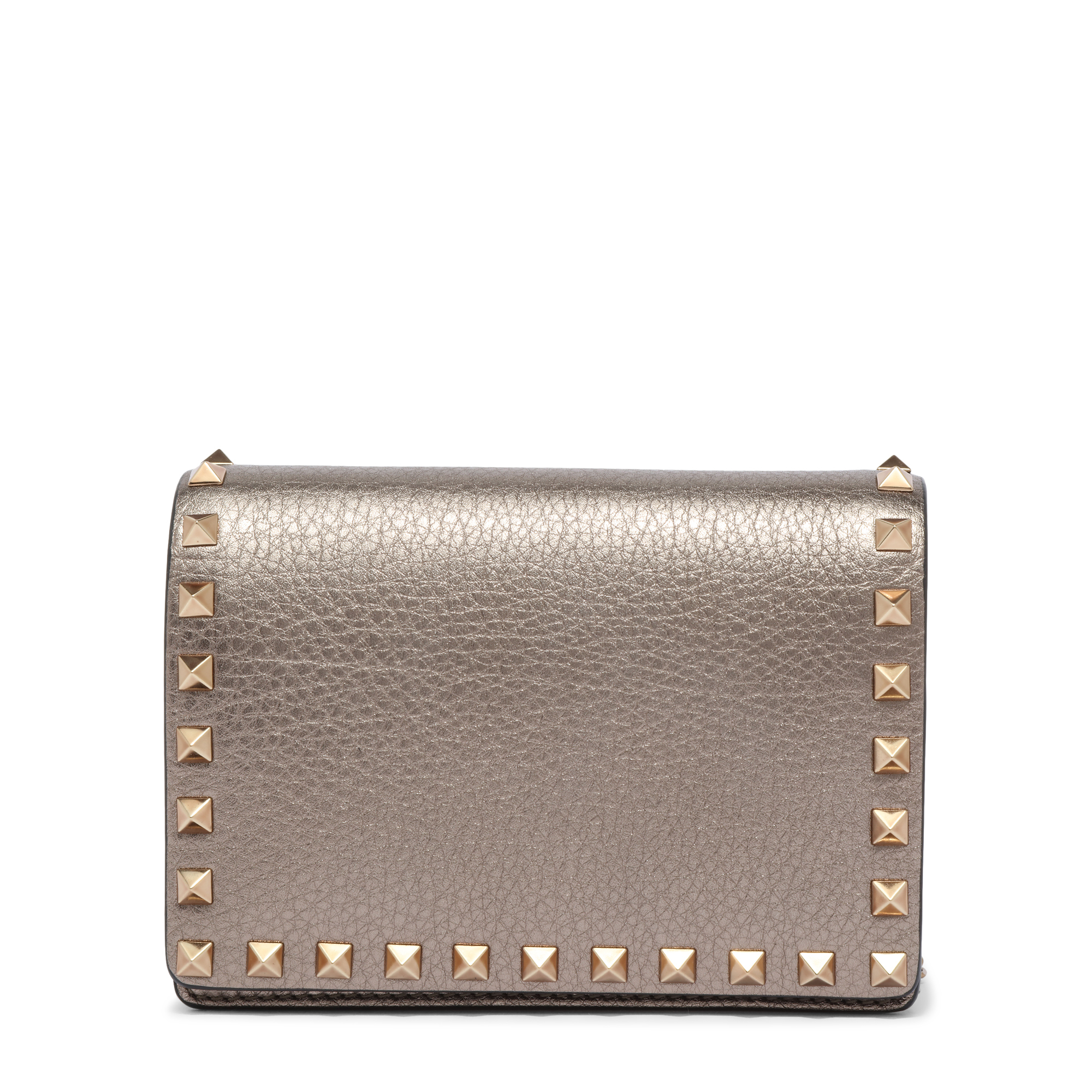 

Rockstud chain crossbody bag, Metallic