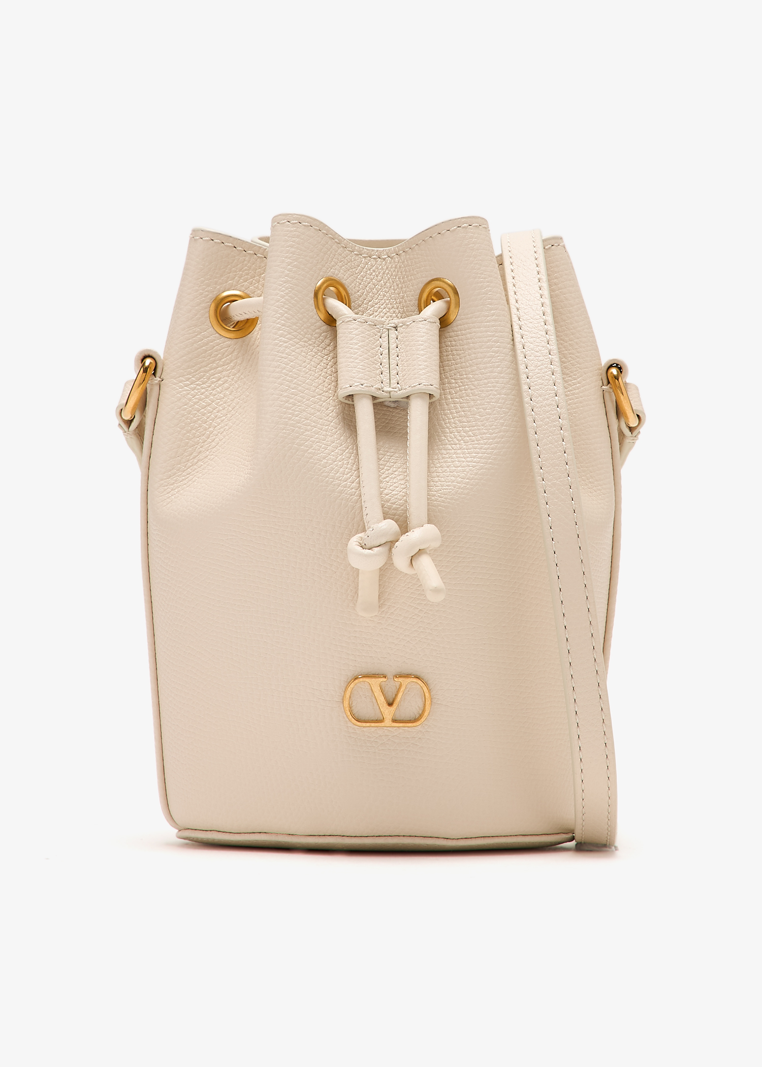 

VLogo Signature mini bucket bag, Cream