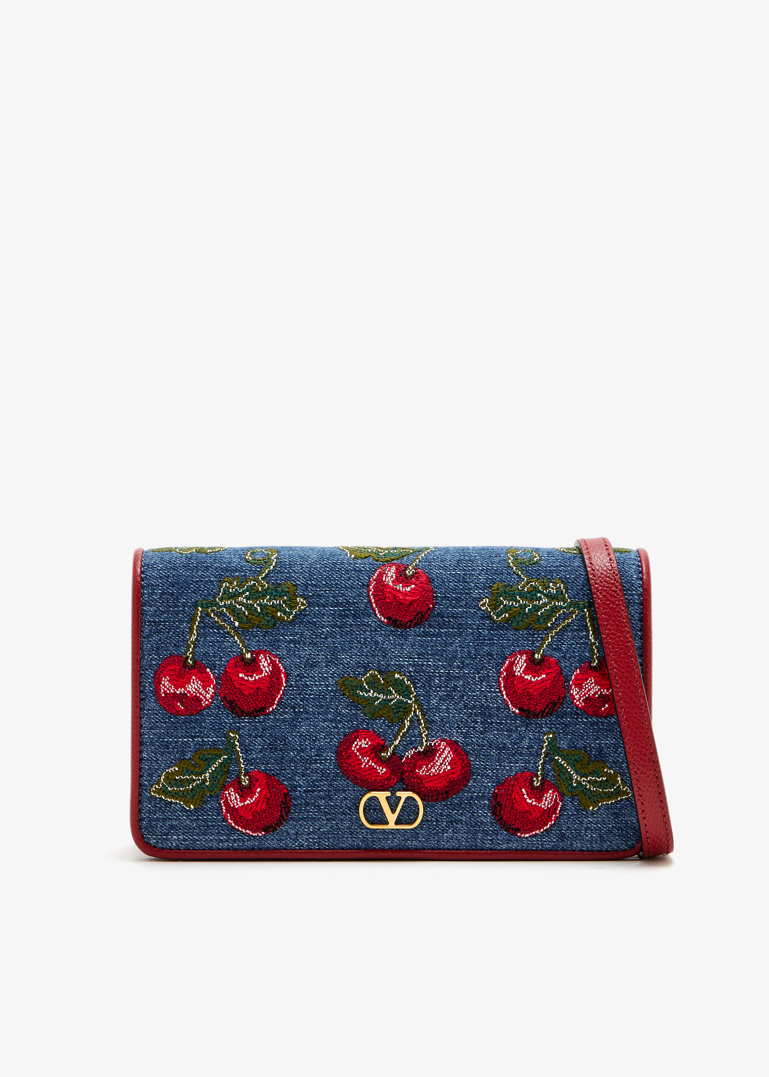 

VLogo Signature Cherryfic mini shoulder bag, Blue