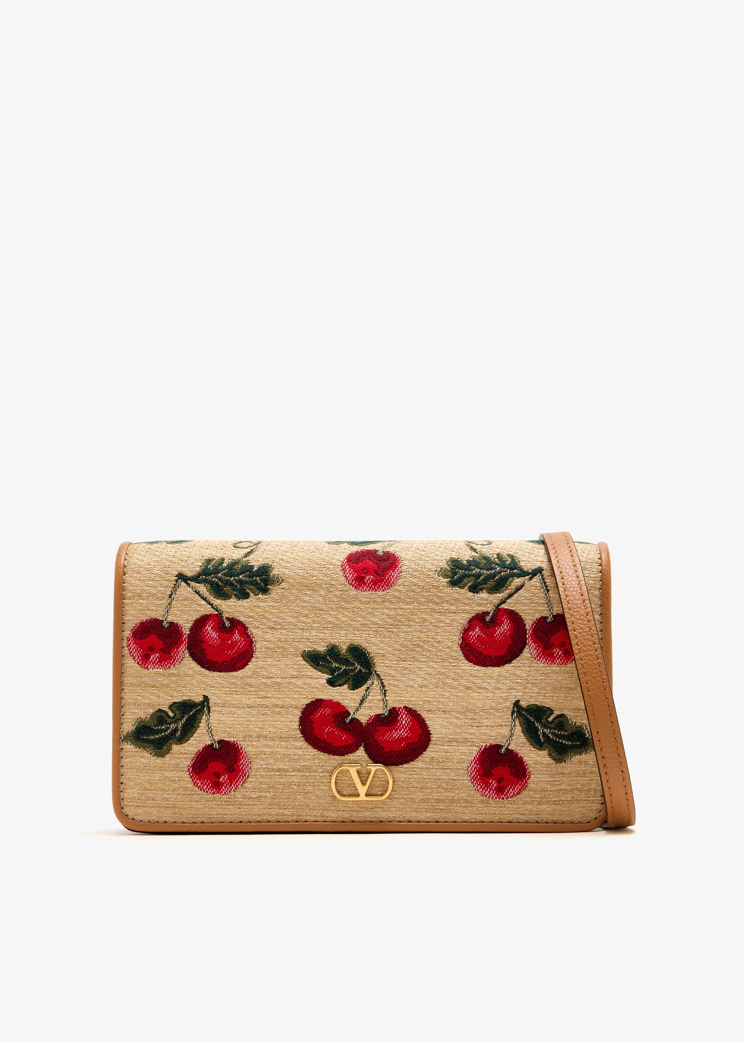 

VLogo Signature Cherryfic mini shoulder bag, Beige