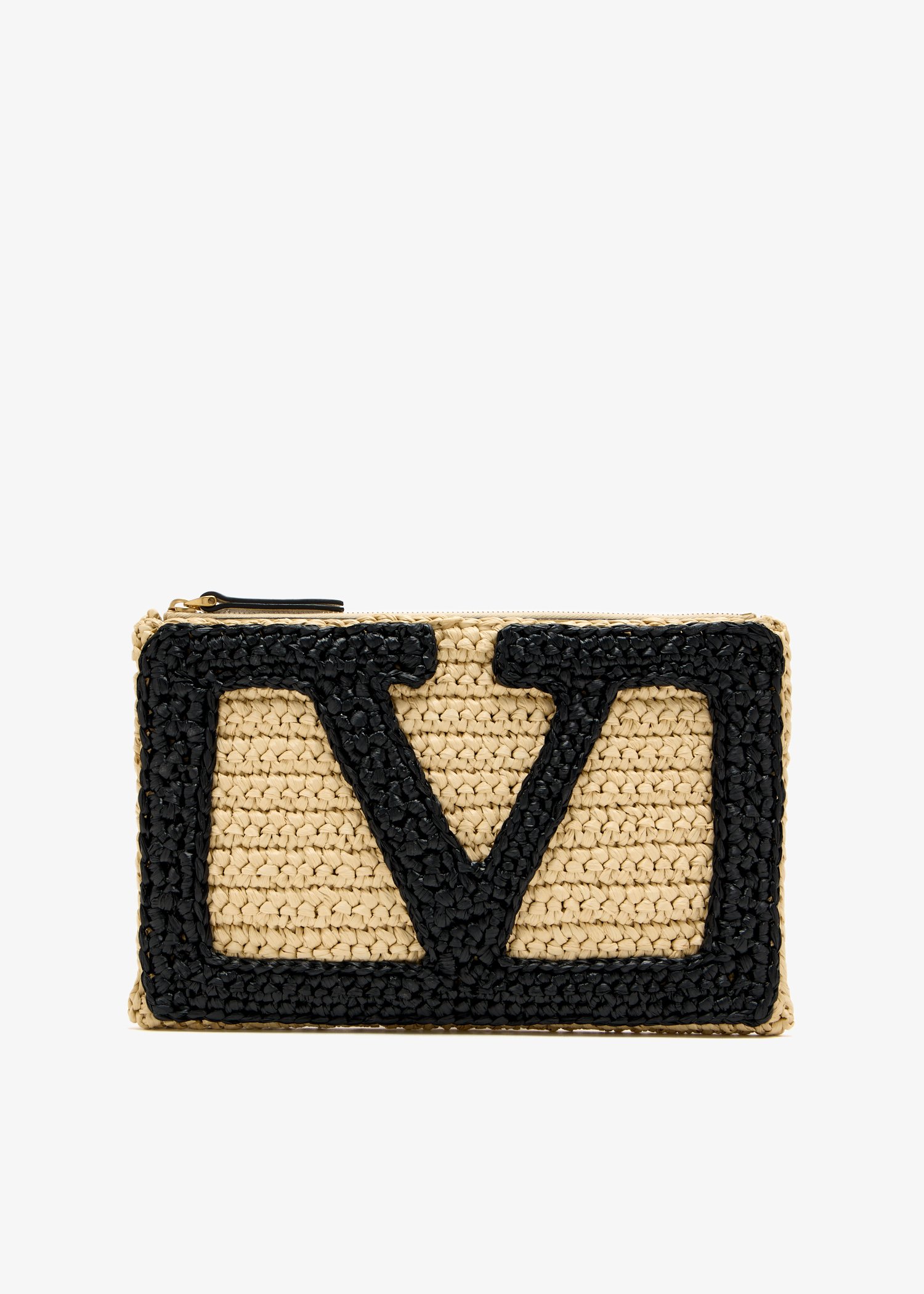 

Viva Superstar raffia pouch, Beige