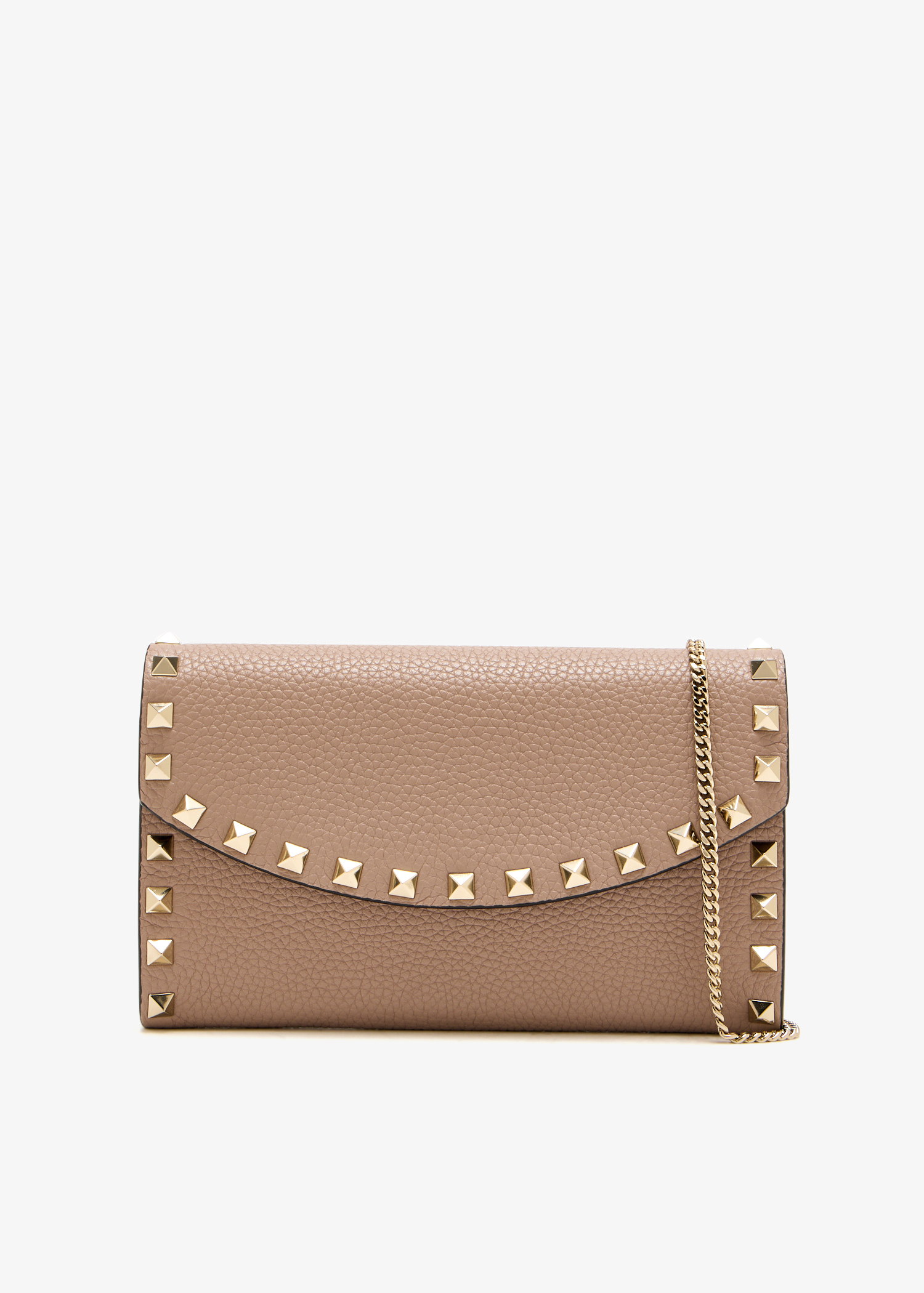 

Rockstud chain wallet, Beige