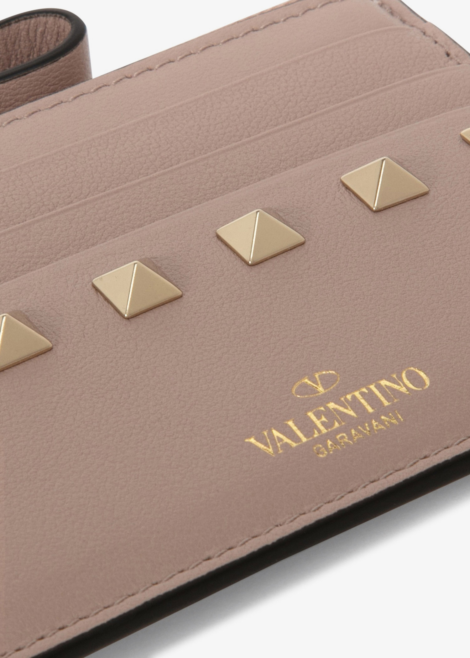 

Rockstud cardholder, Beige
