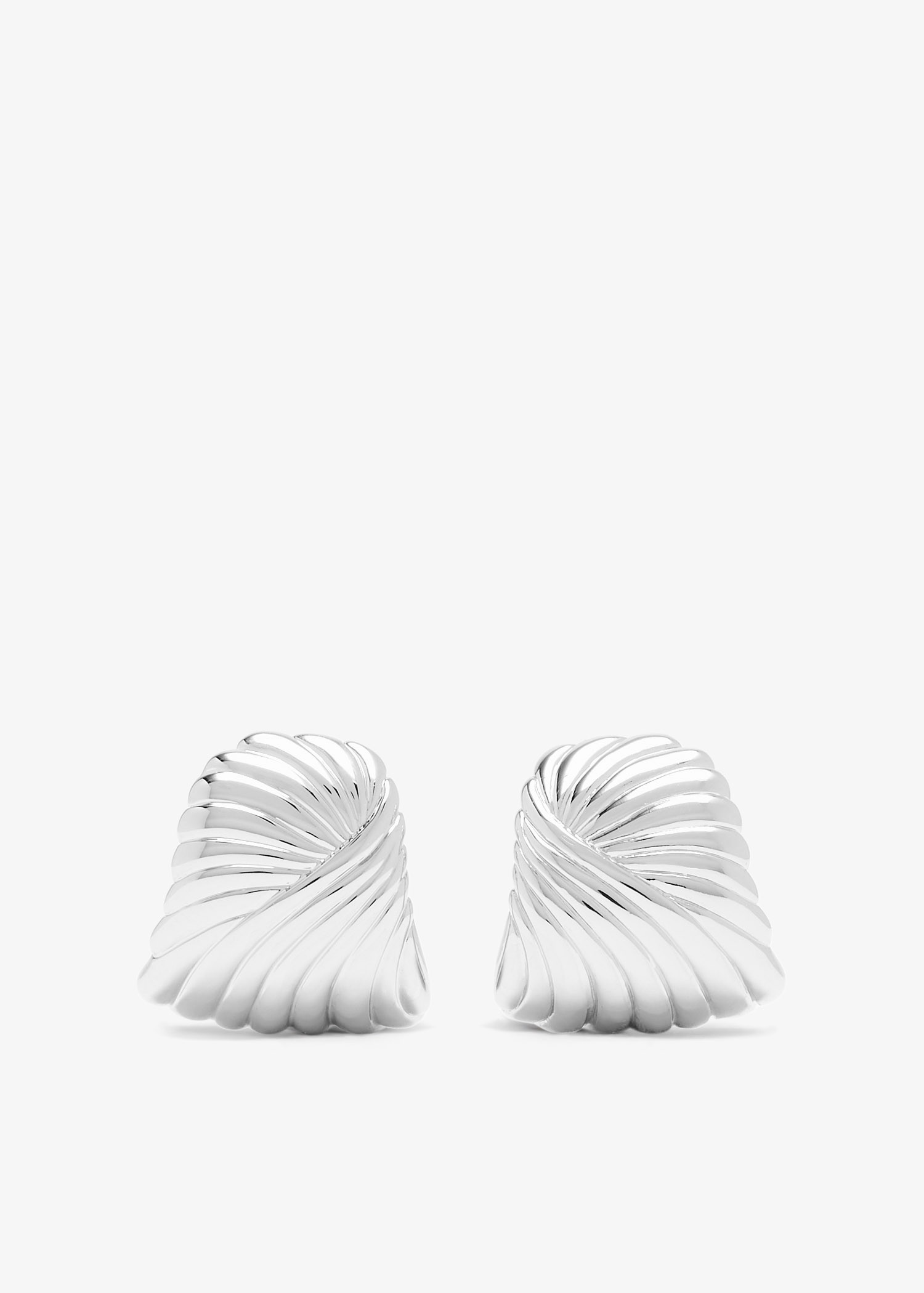 

Ripple stud earrings, Silver