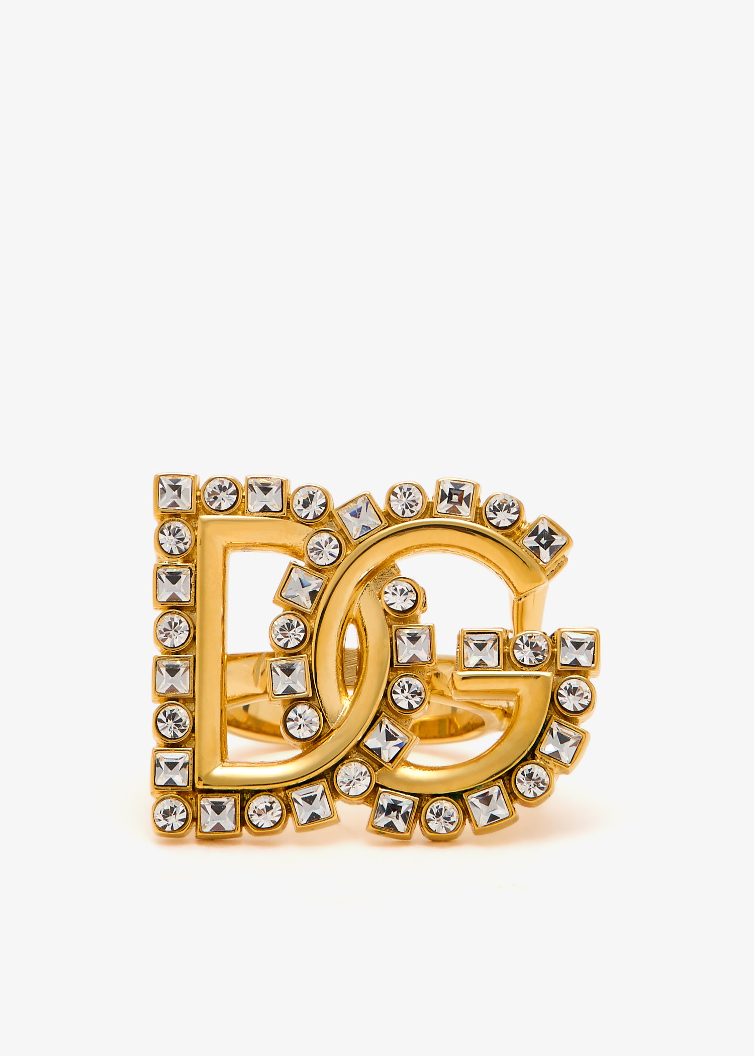 

DG rhinestone logo ring, Gold