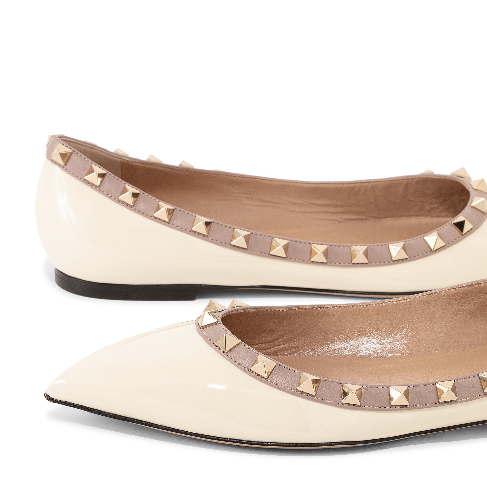 

Rockstud ballerinas, White