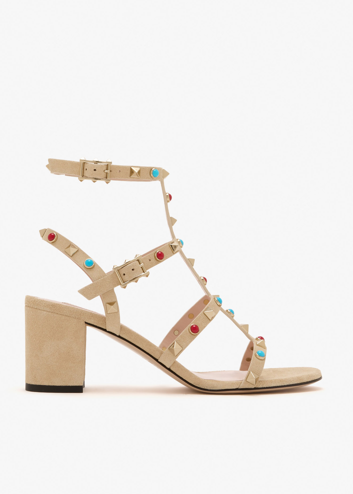 

Rockstud ankle sandals, Beige