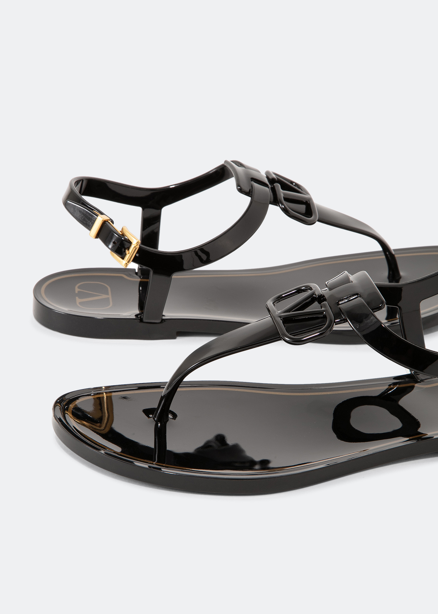 

VLogo Signature flat rubber sandals, Black