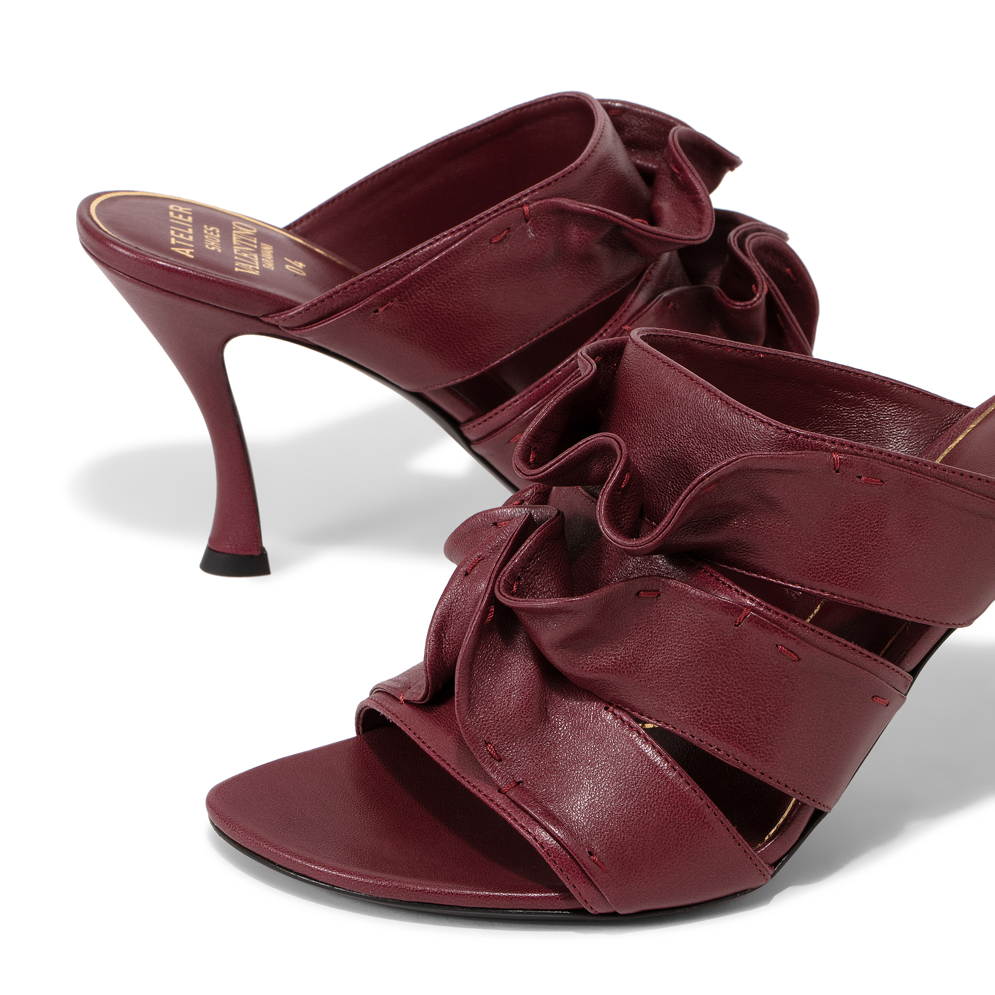 

Atelier 04 Rouches Edition mules, Burgundy