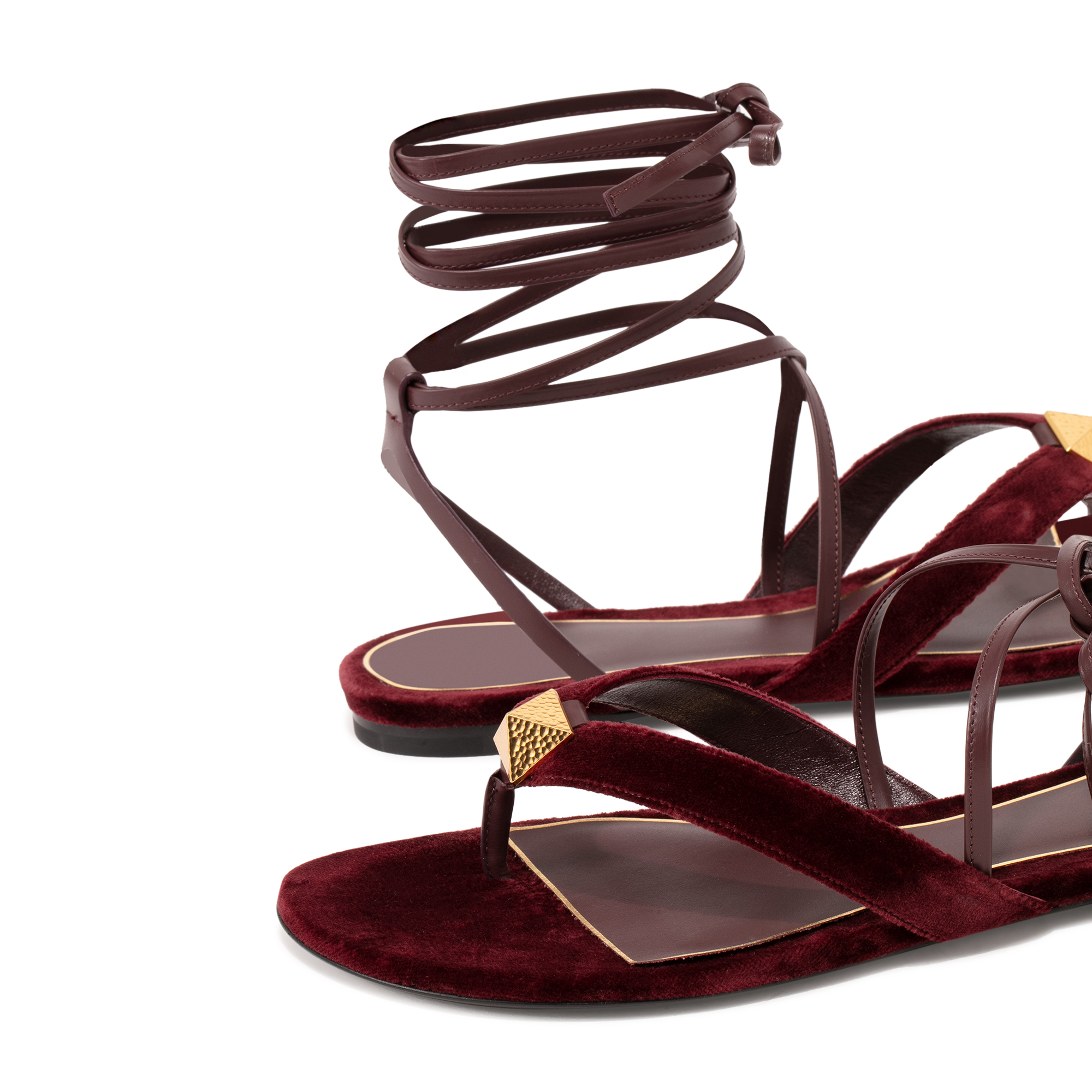 

Roman Stud flip flop sandals, Burgundy