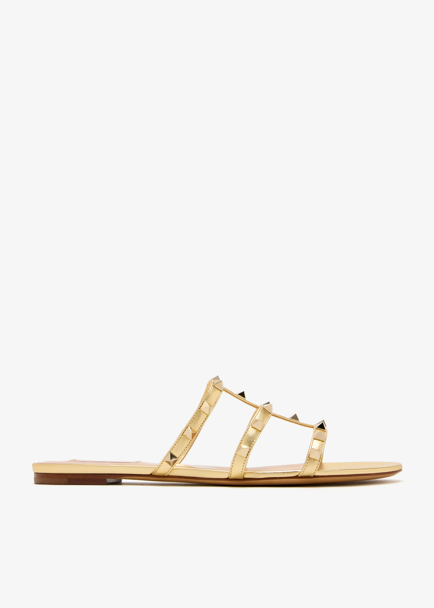 

Rockstud flat sandals, Gold
